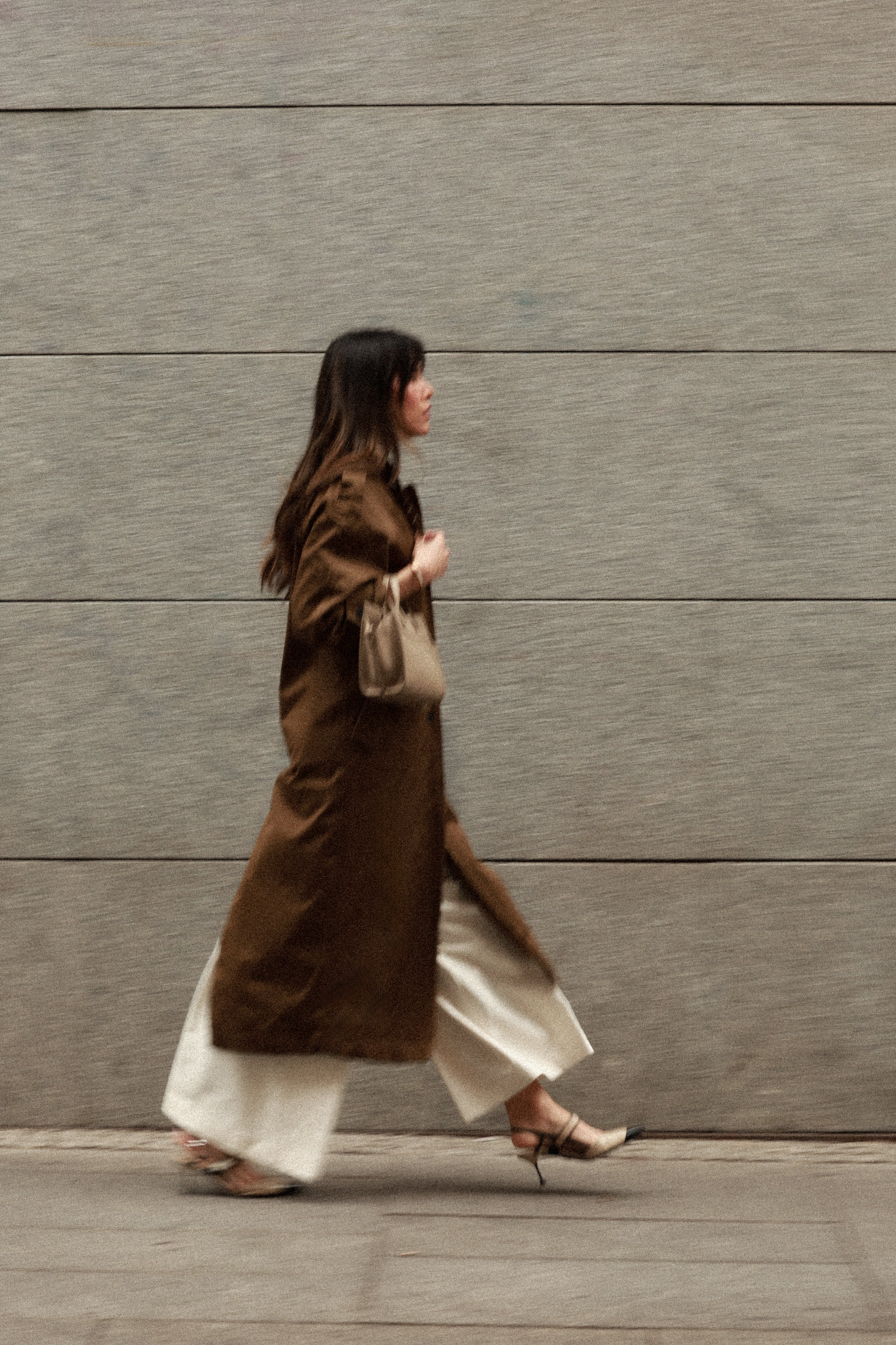 Mini Shopping Bag Taupe Leather