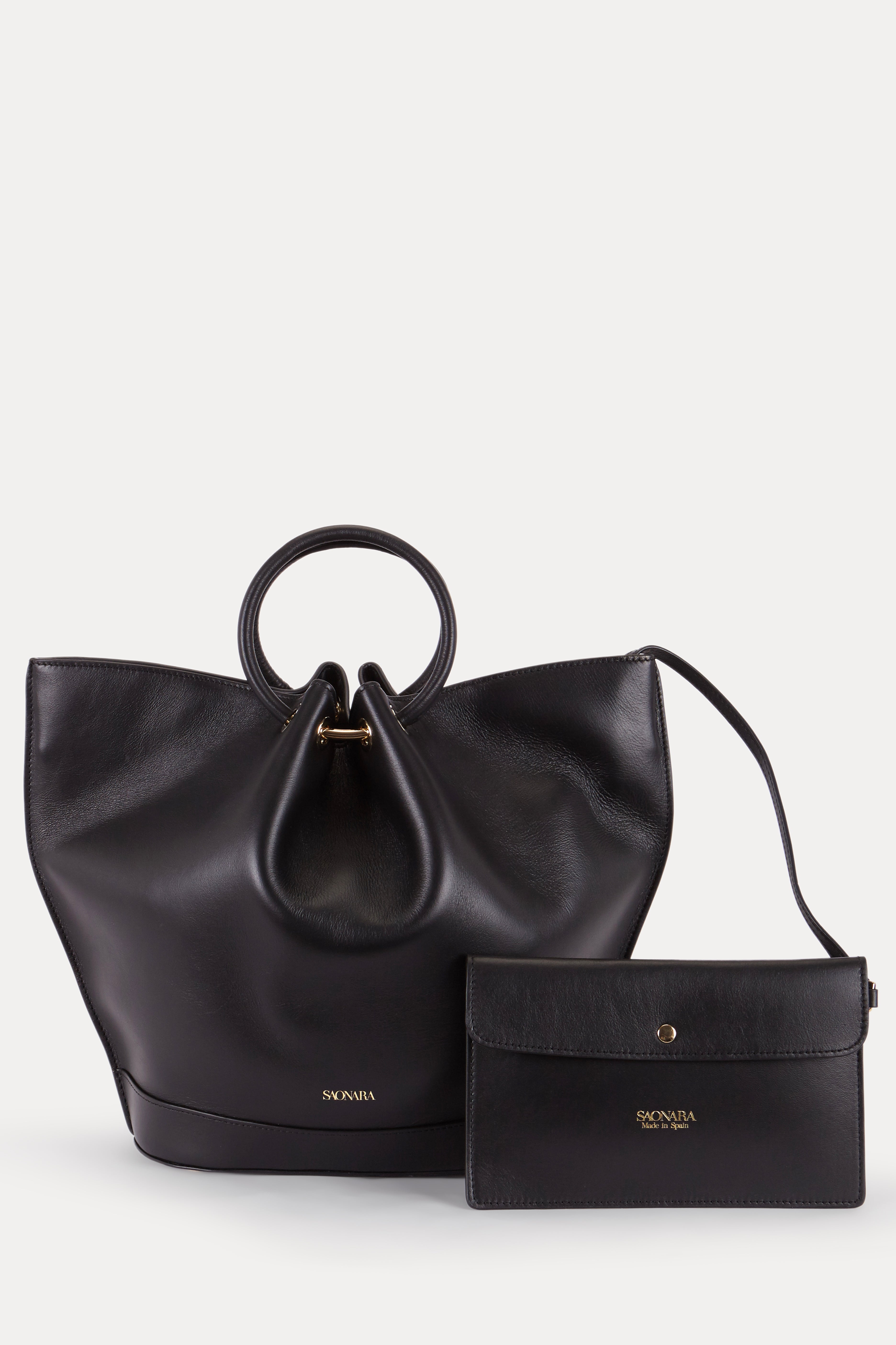 Capazo Bag Black Leather