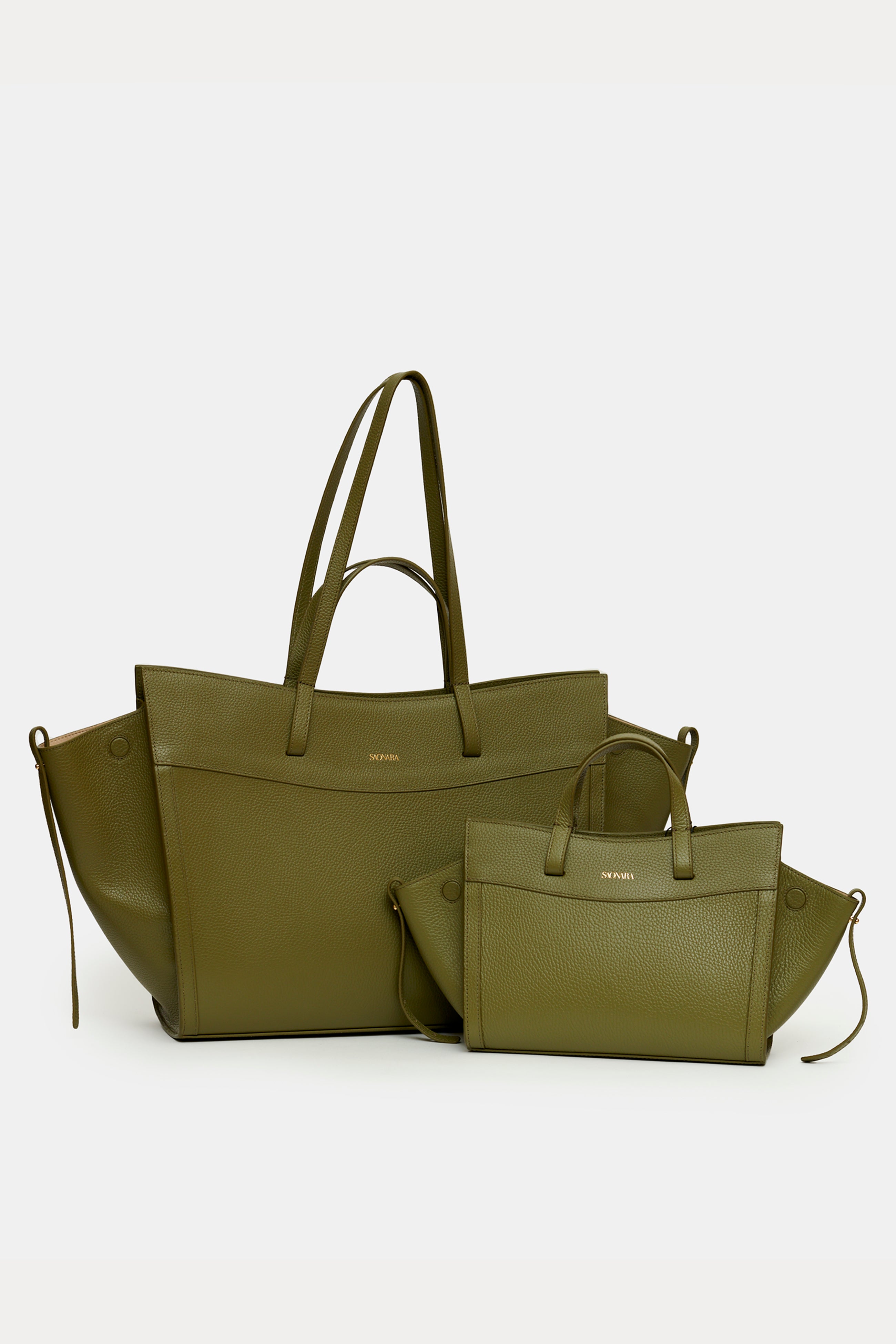 Shopping Bag Khaki Leather