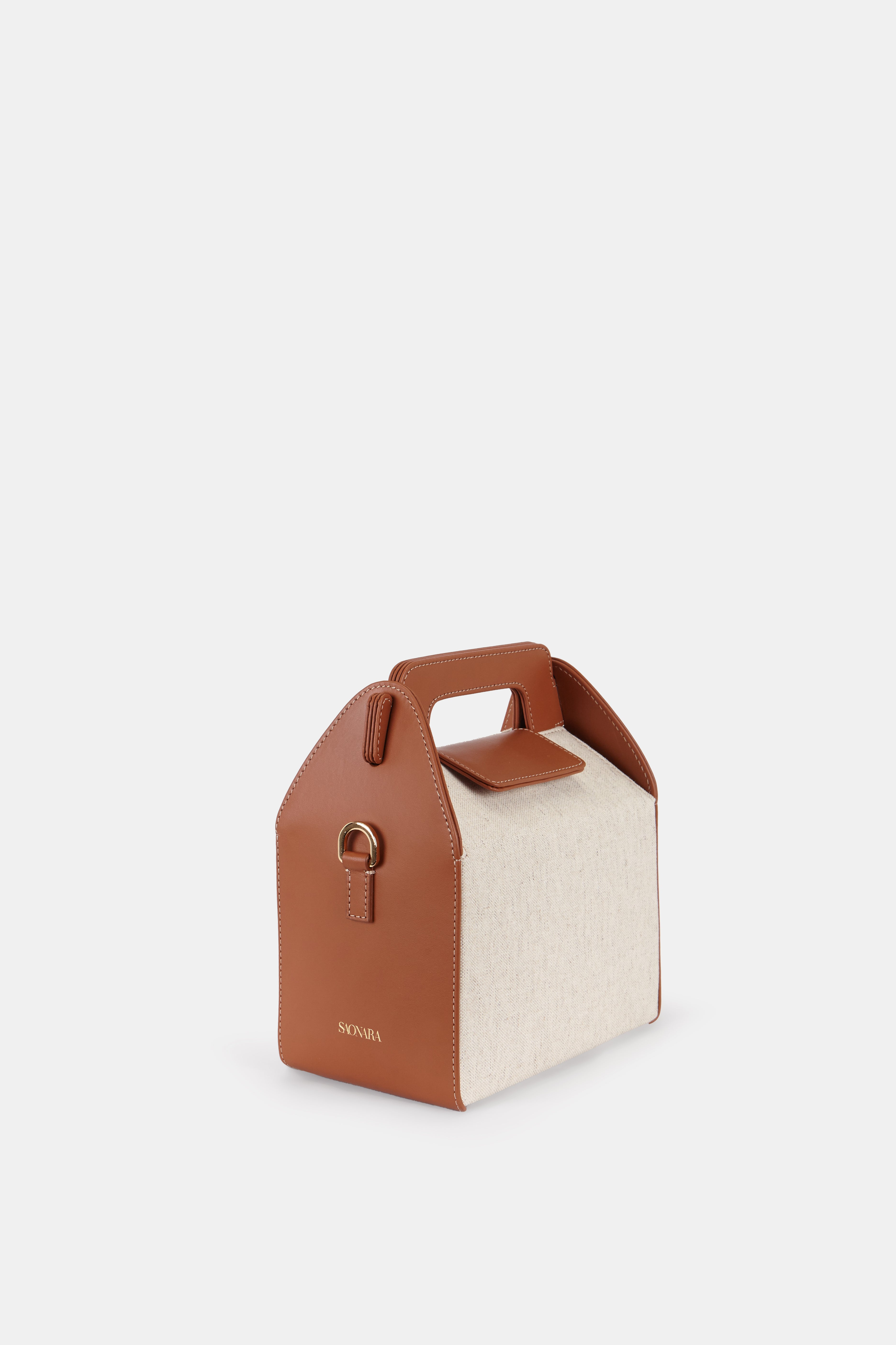 Kukito Bag Linen/Caramel Leather