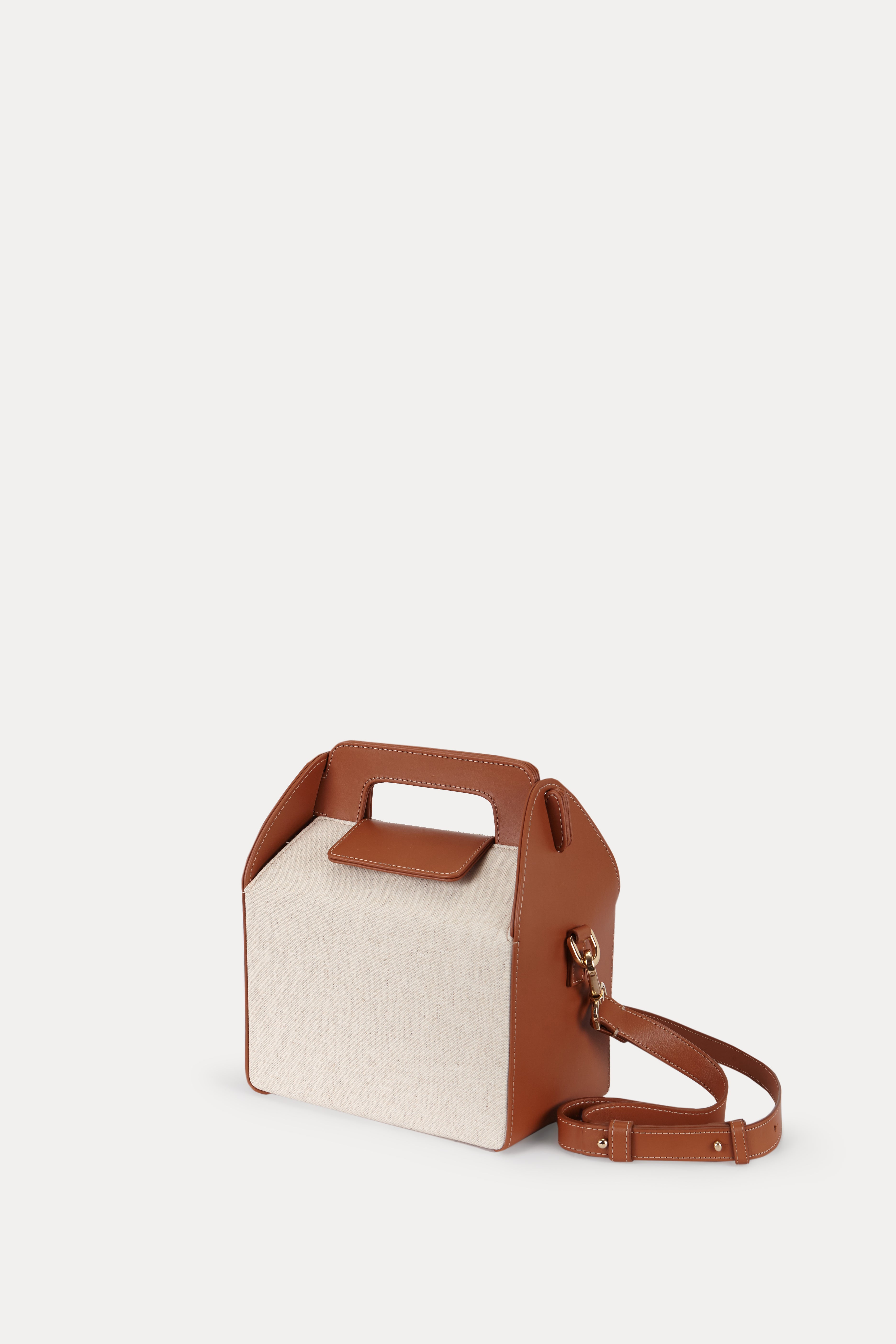 Kukito Bag Linen/Caramel Leather