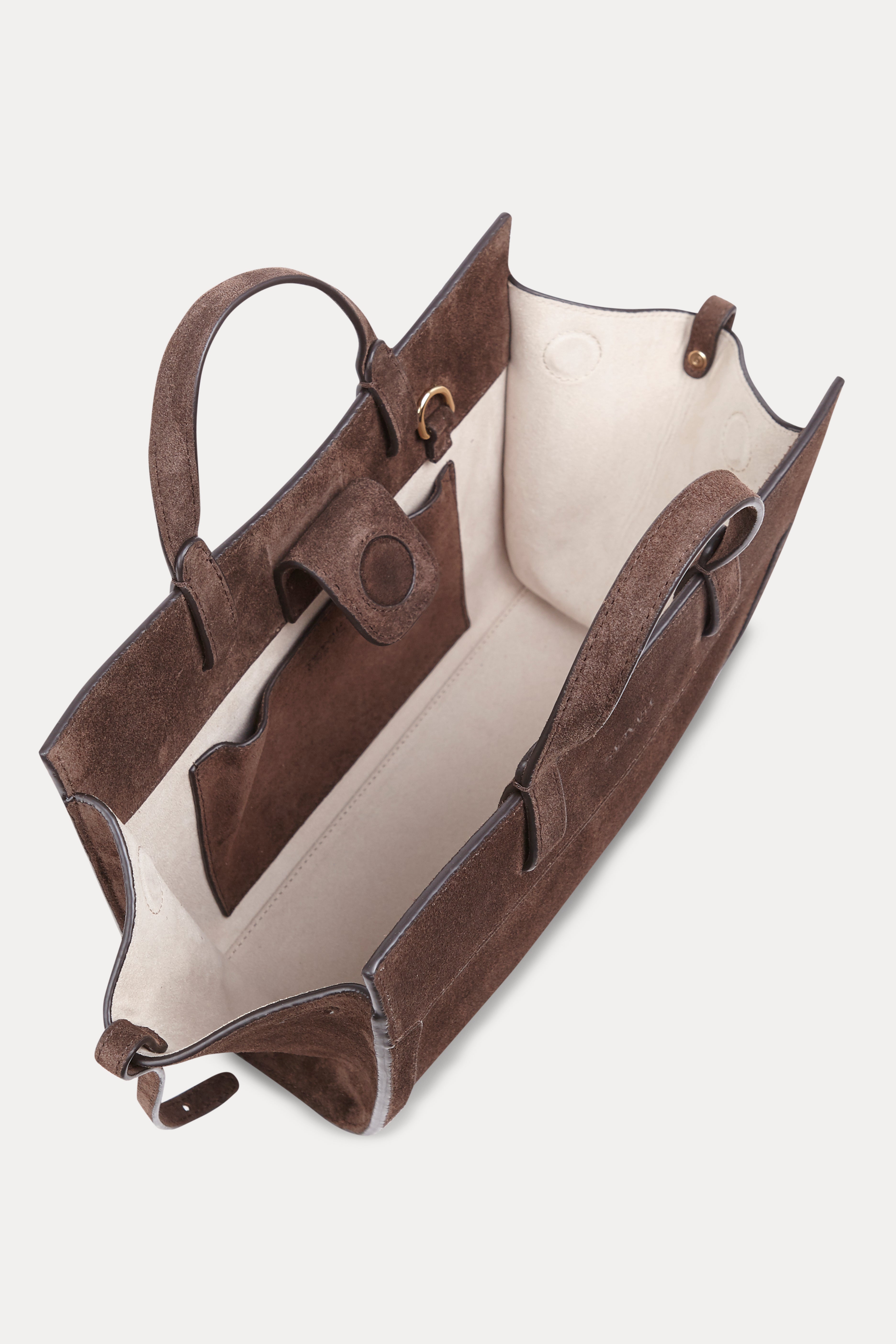 SAONARA MINI SHOPPING BAG CHOCOLATE SUEDE