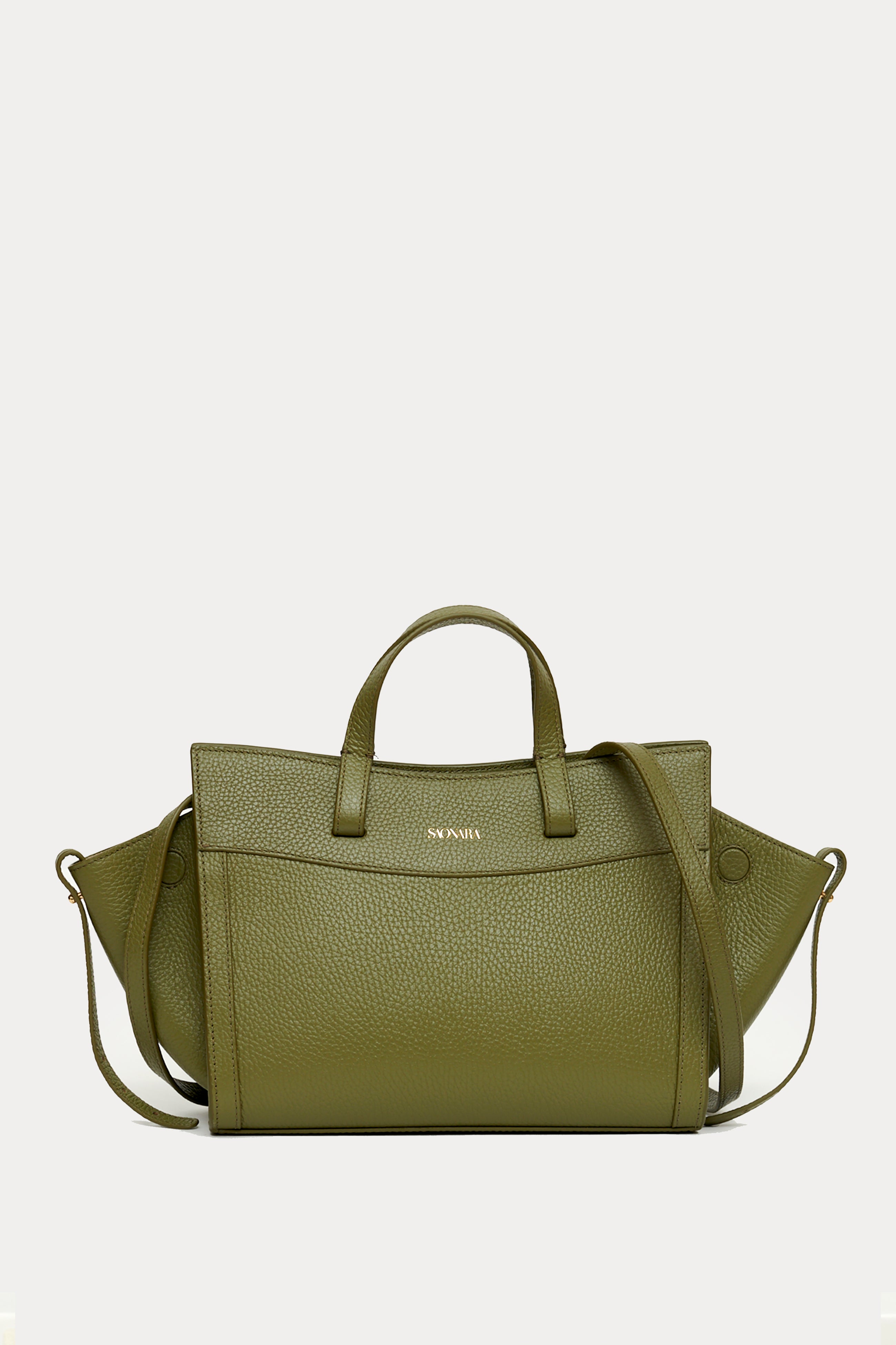 Mini Shopping Bag Khaki Leather