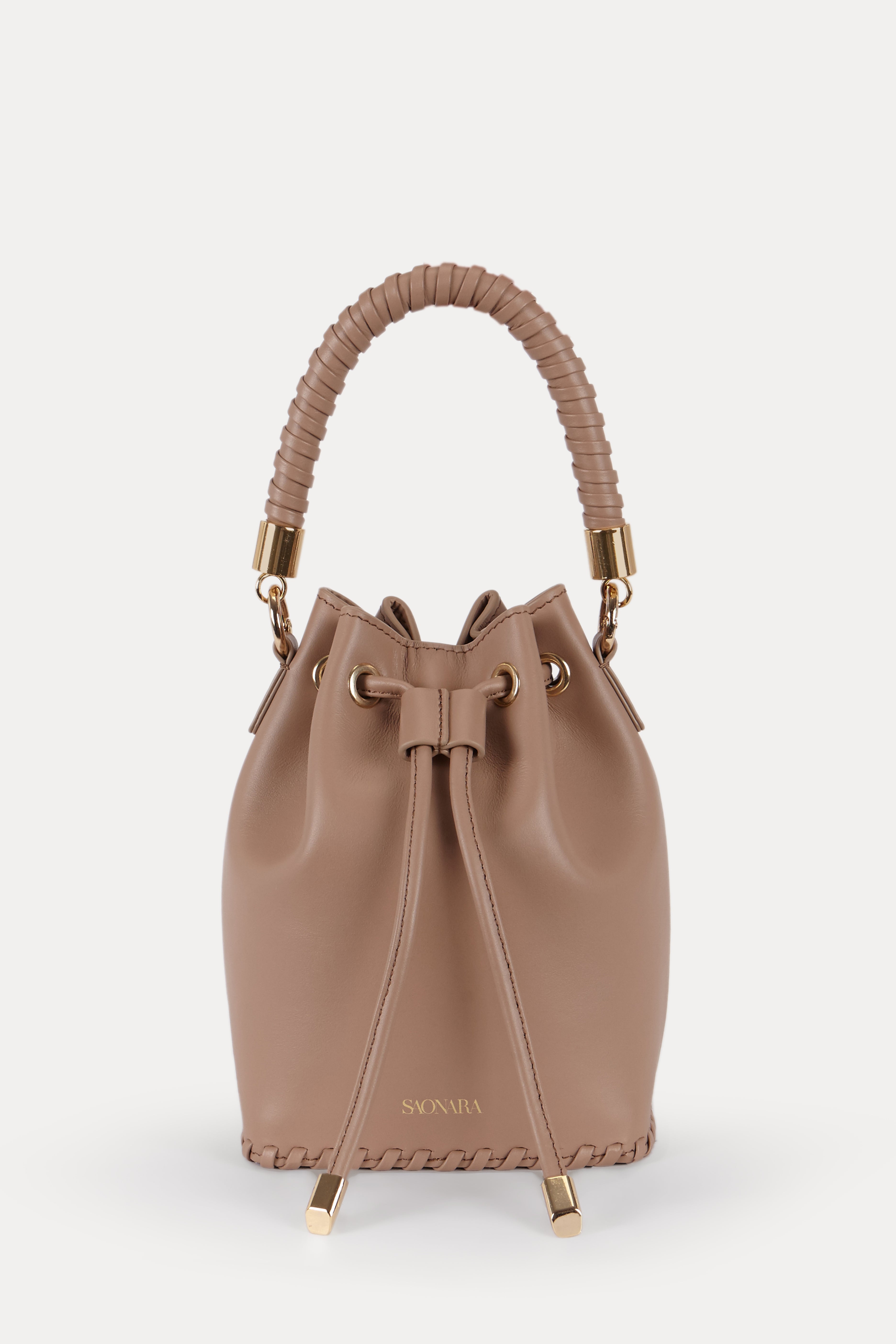 SAONARA MINI BUCKET MOKA LEATHER