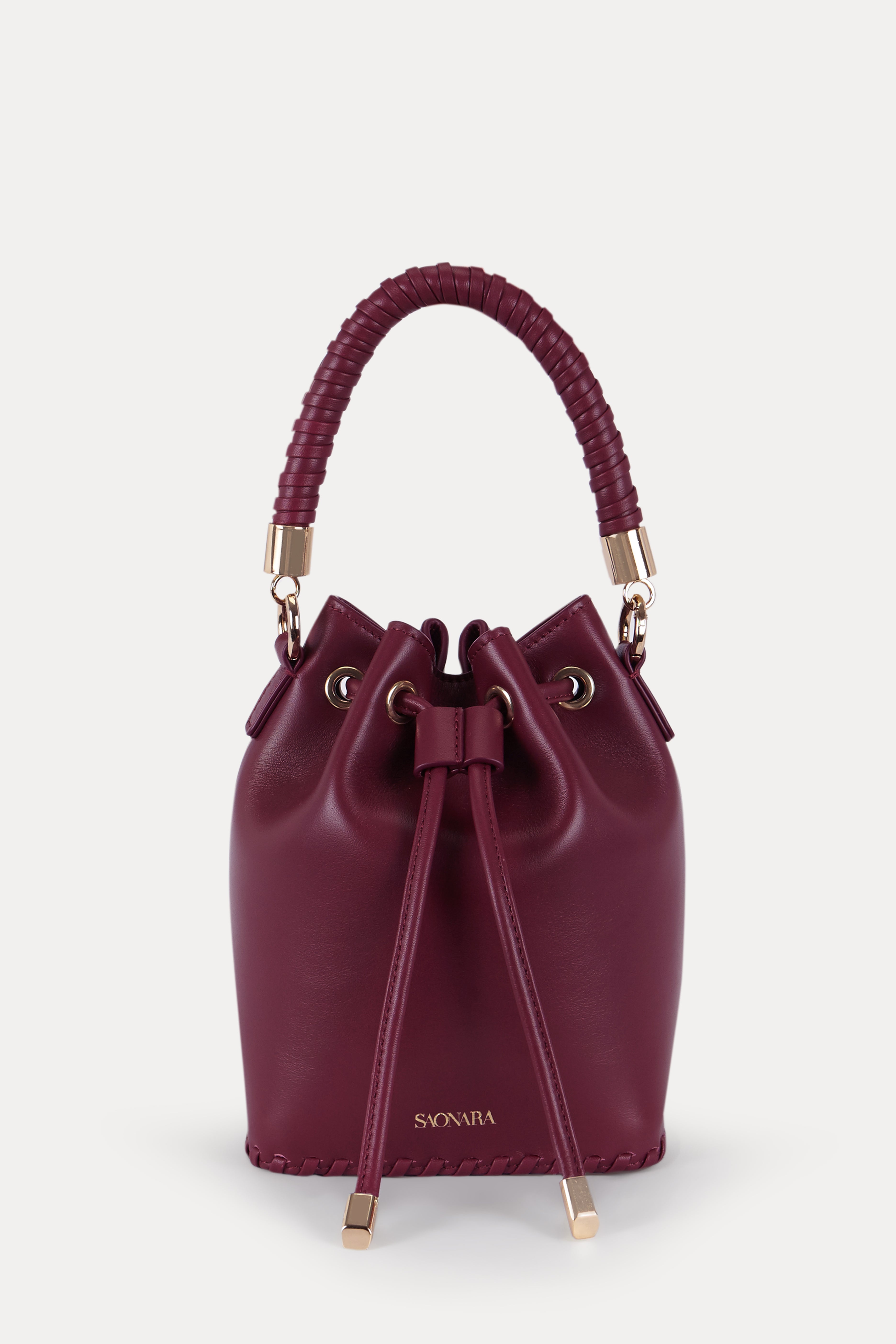 Mini Bucket Bag Berry Leather