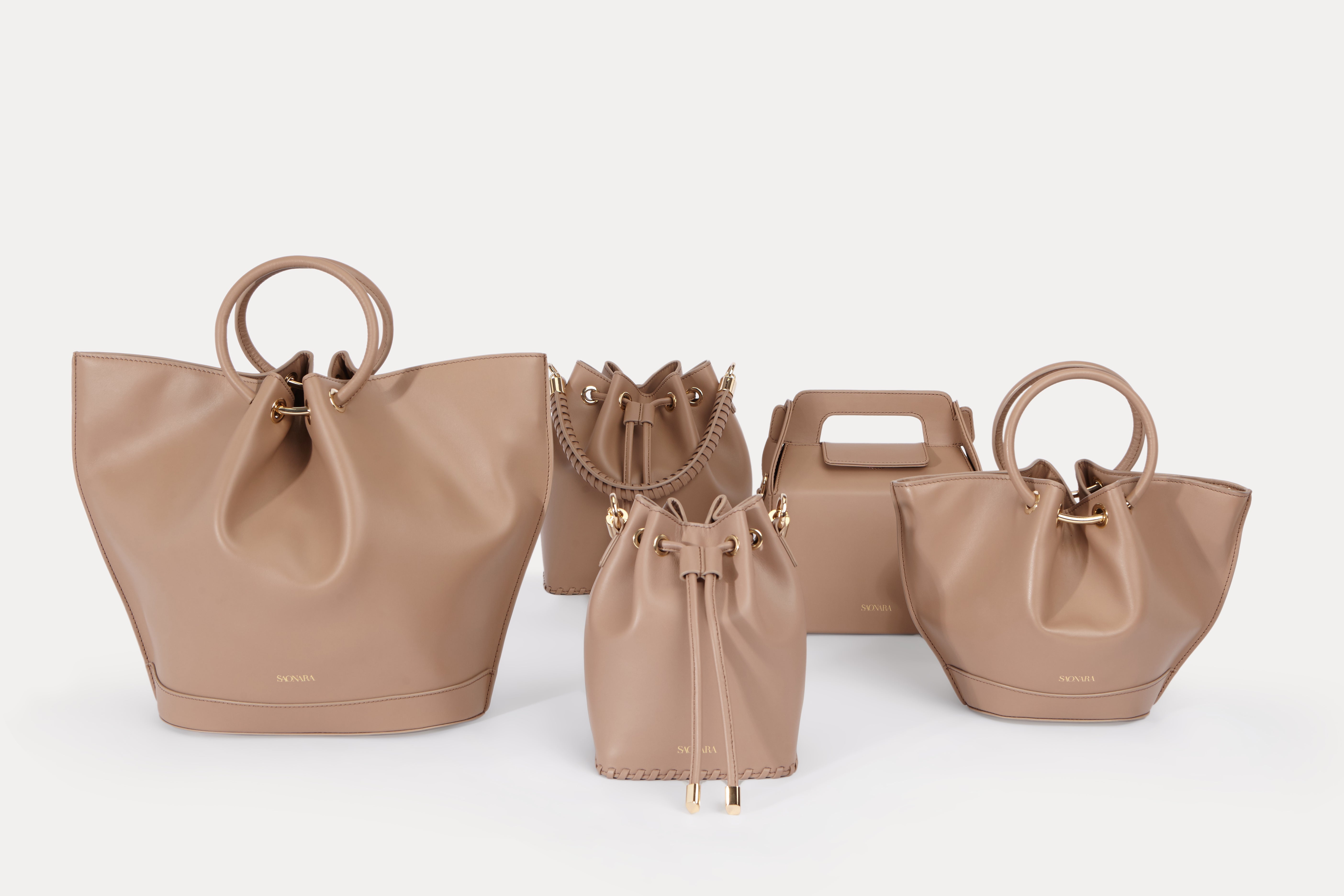 SAONARA MINI BUCKET MOKA LEATHER