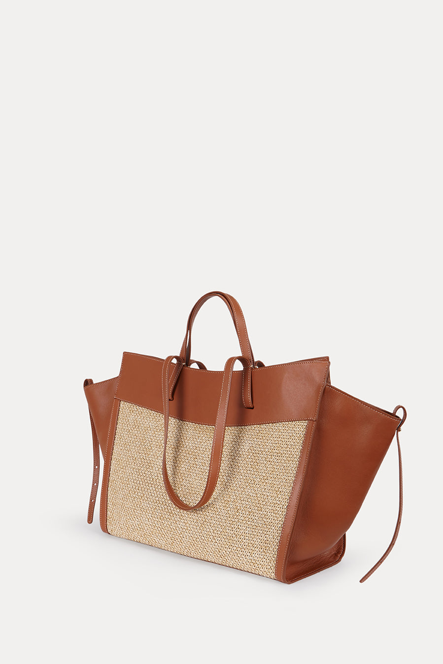 Shopping Bag Caramel Raffia/Leather