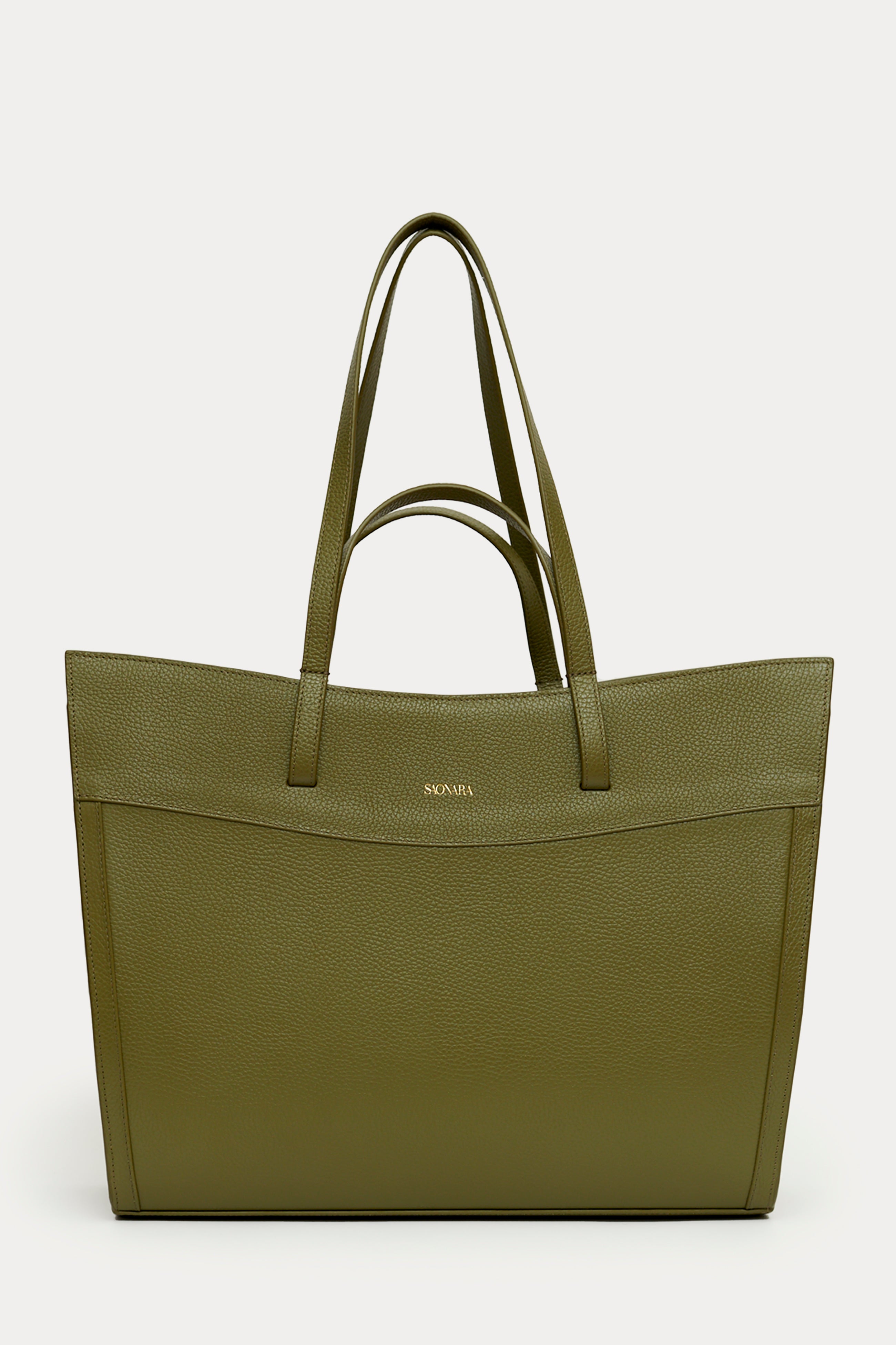 Shopping Bag Khaki Leather