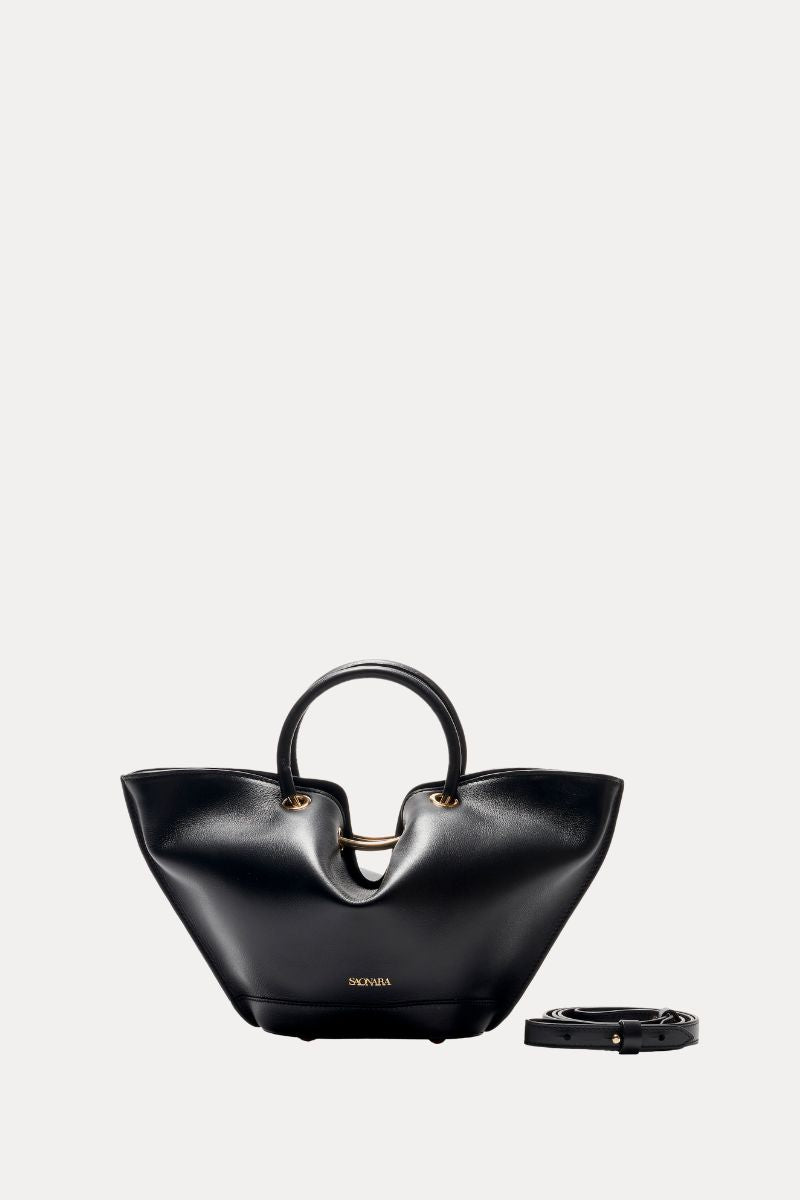 Mini Capazo Bag Black Leather