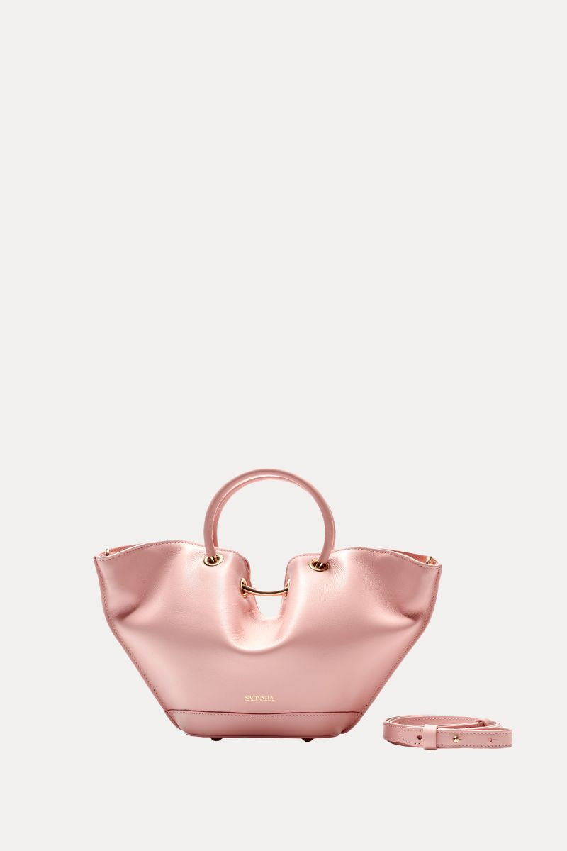 Mini Capazo Bag Peony Leather