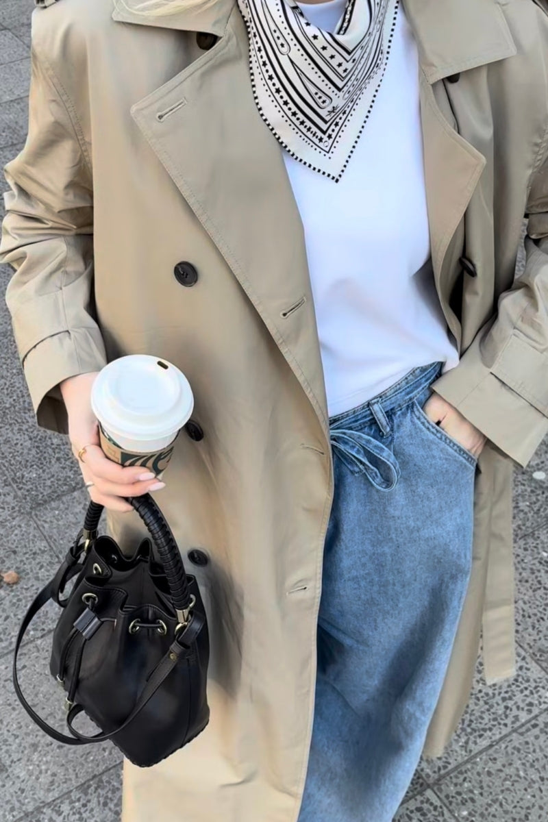 Bucket Bag Black Leather