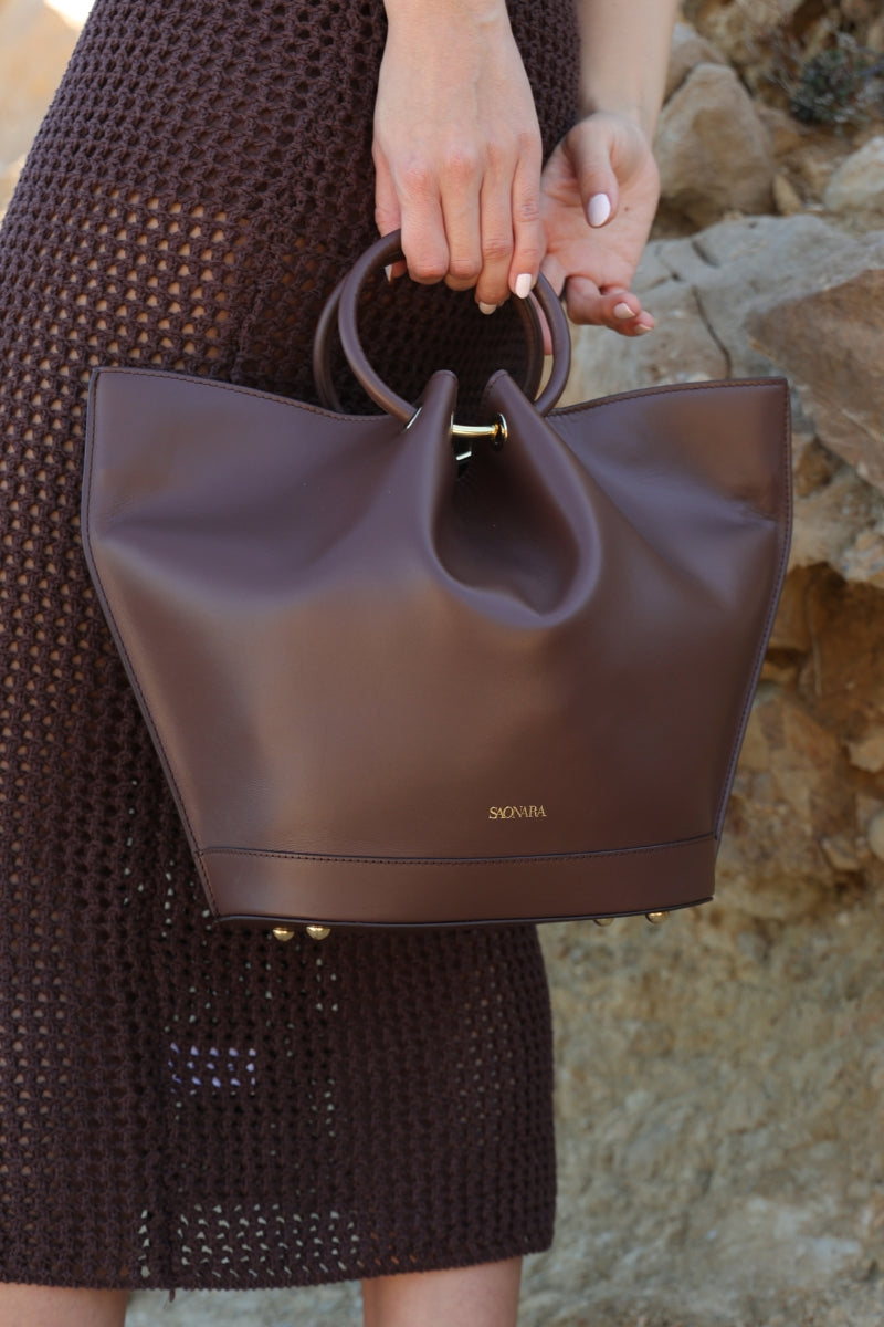 Capazo Bag Chocolat Leather