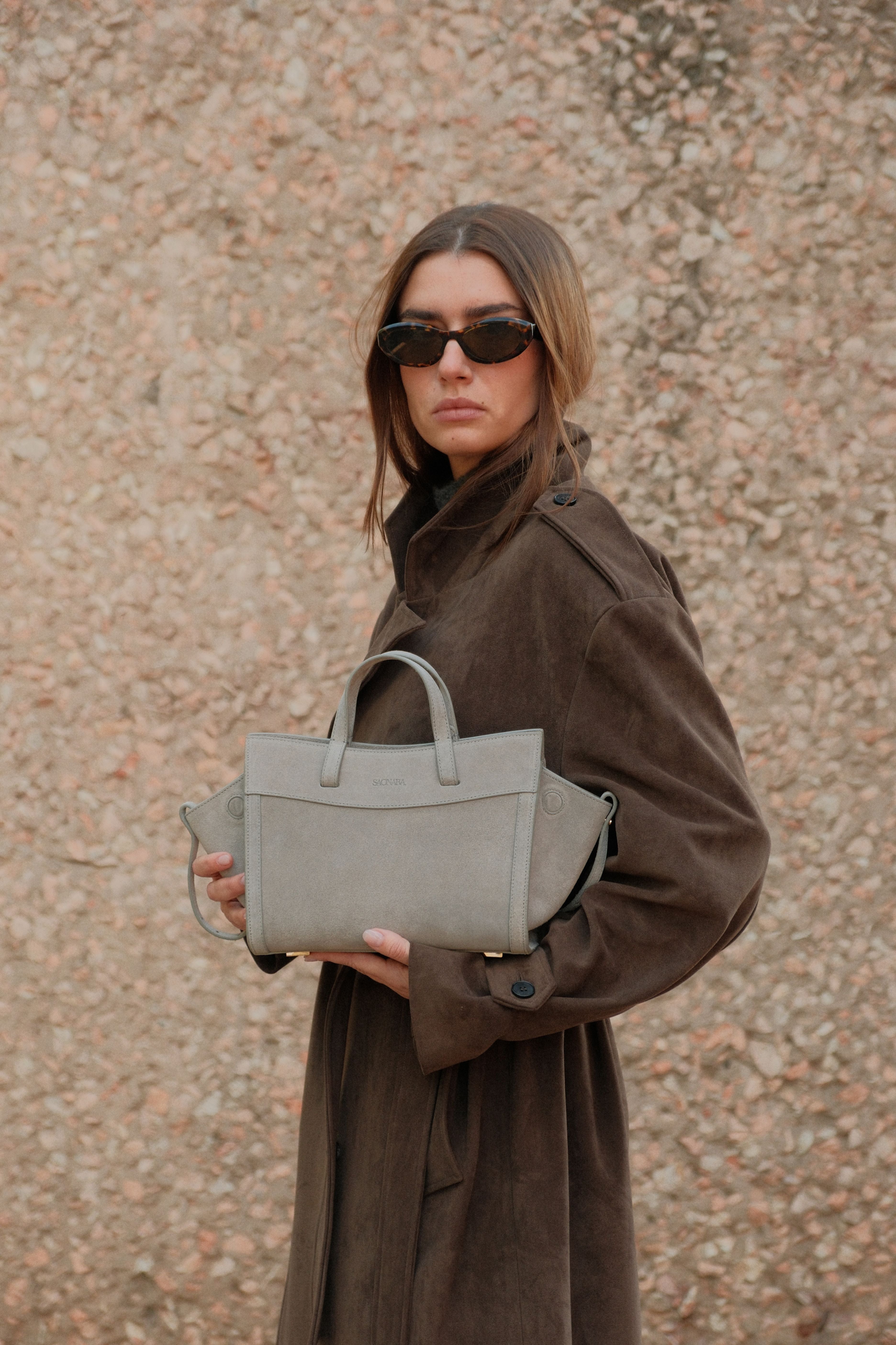 Mini Shopping Gray Suede (Limited Edition)