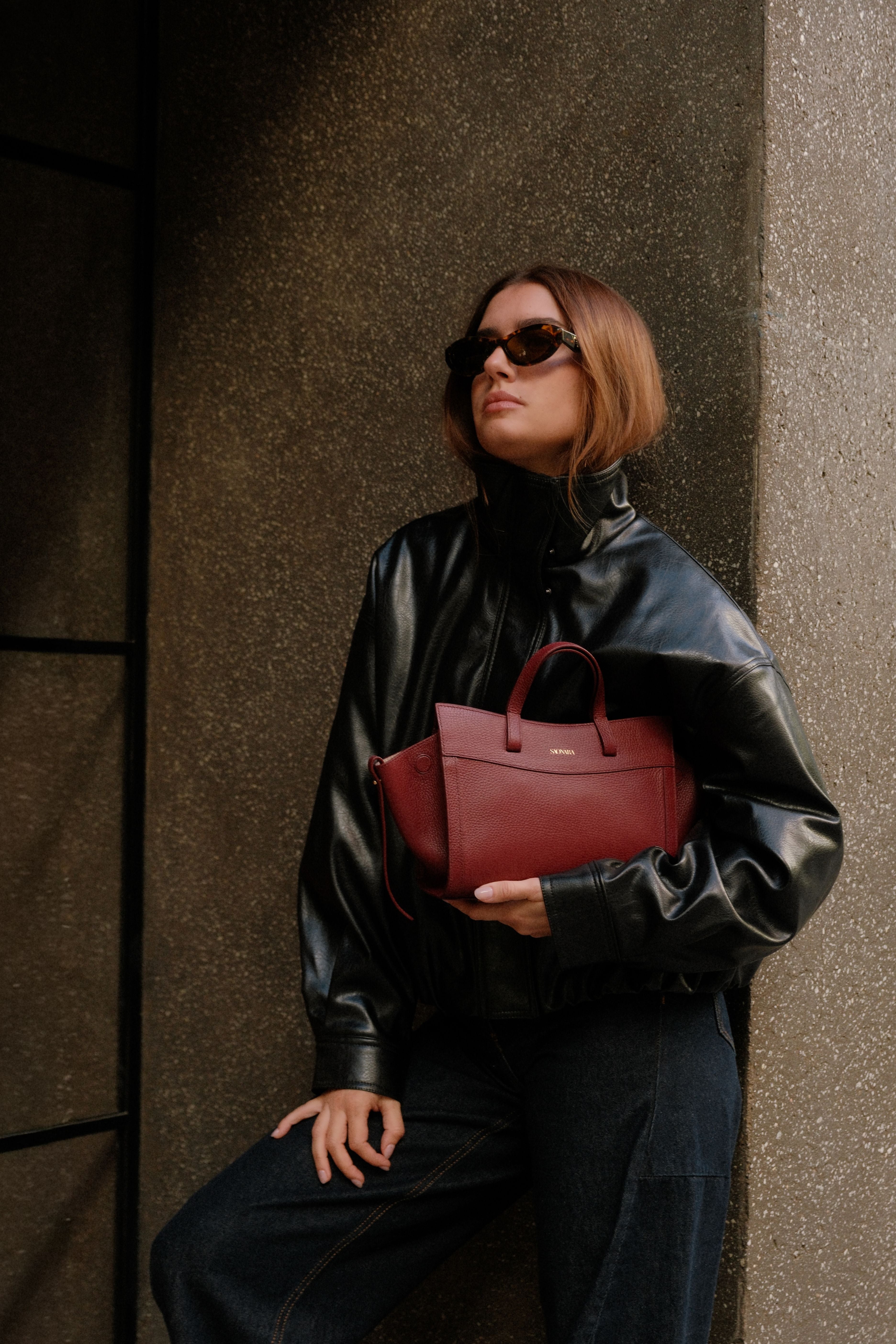 Mini Shopping Berry Leather