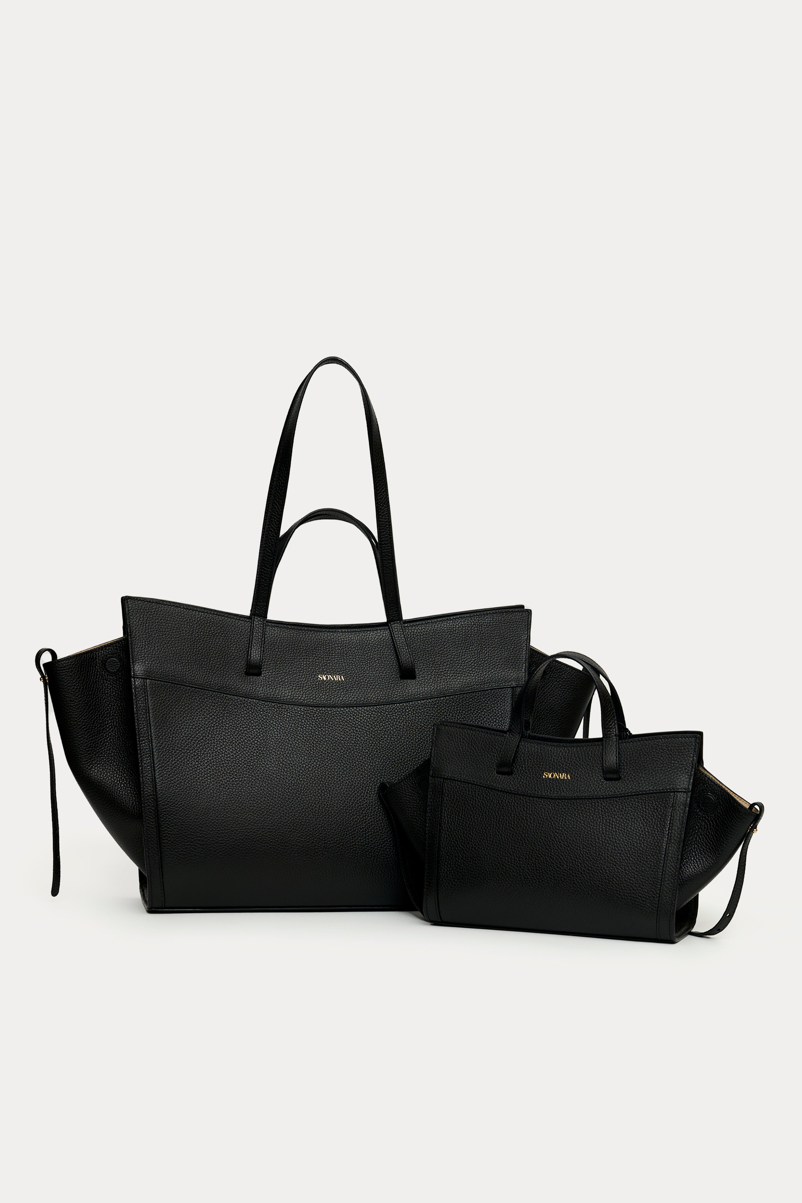 Shopping Bag Black Leather