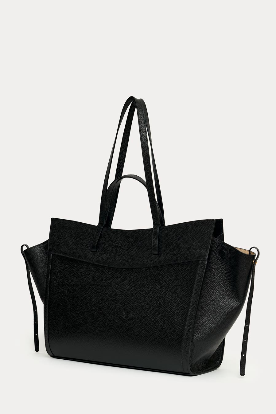 Shopping Bag Black Leather
