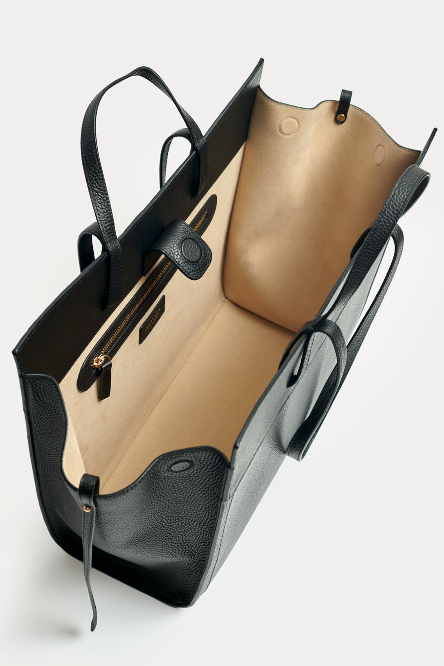 Shopping Bag Black Leather