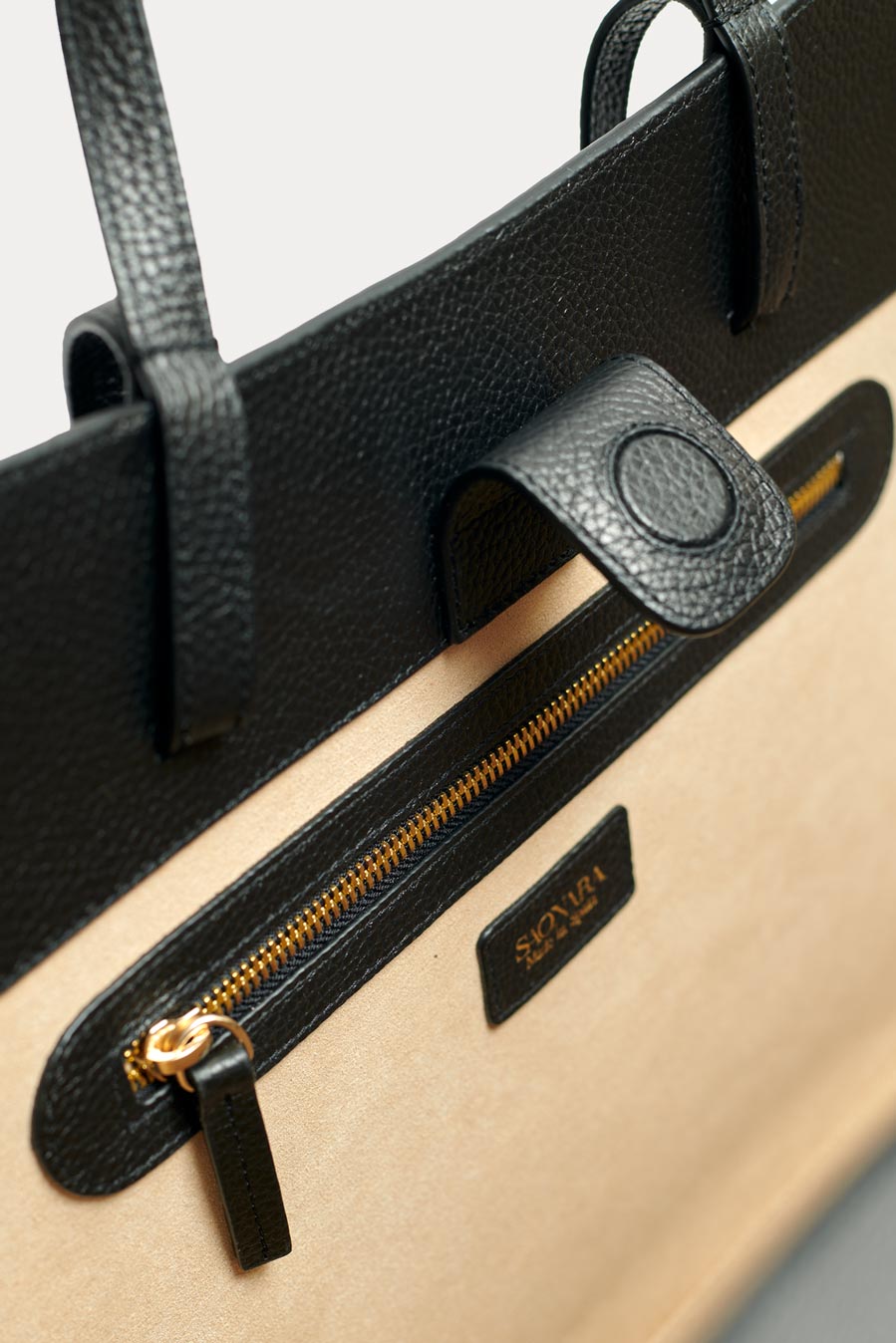 Shopping Bag Black Leather