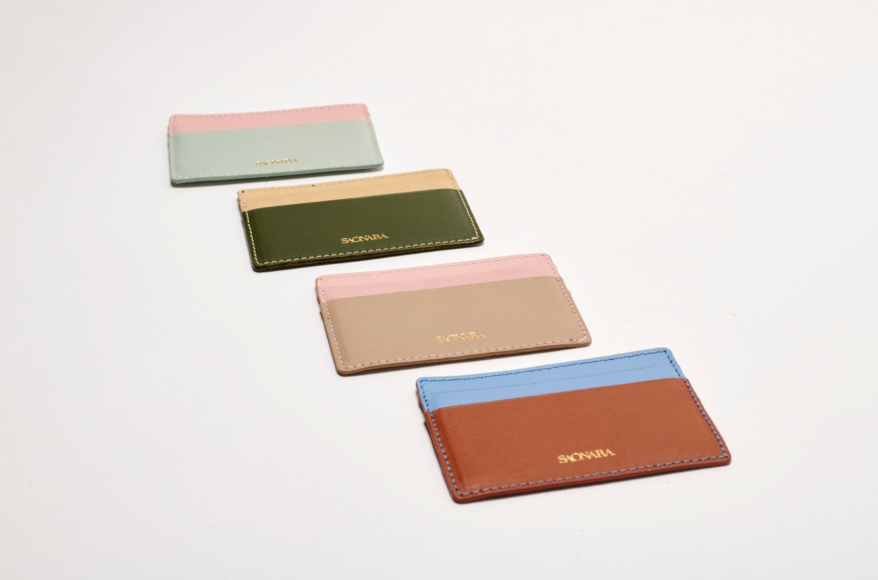 CARD HOLDER JADE/PEONY LEATHER