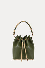 Bucket Bag Army/Cream Leather