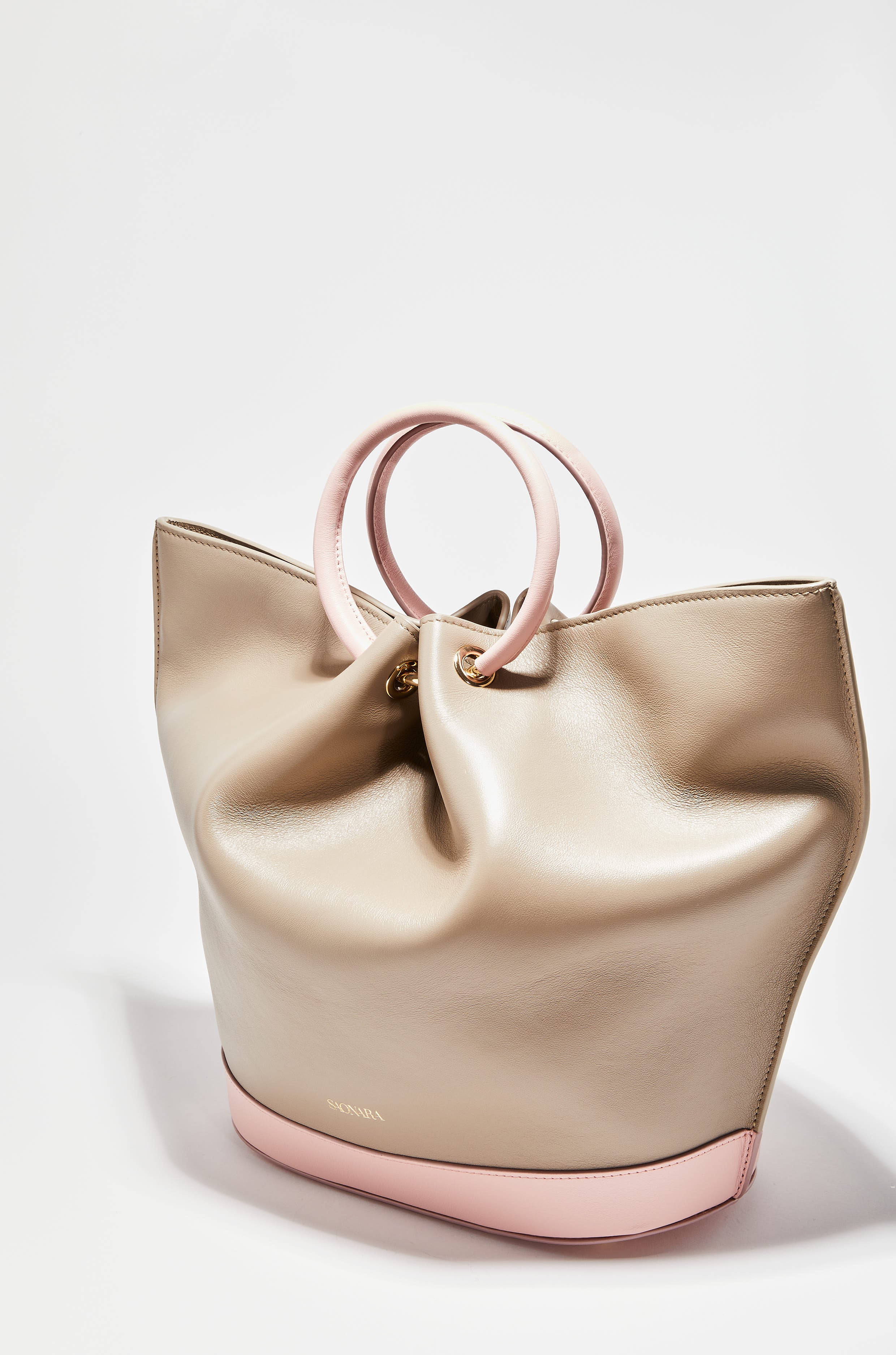 Capazo Bag Taupe/Peony Leather