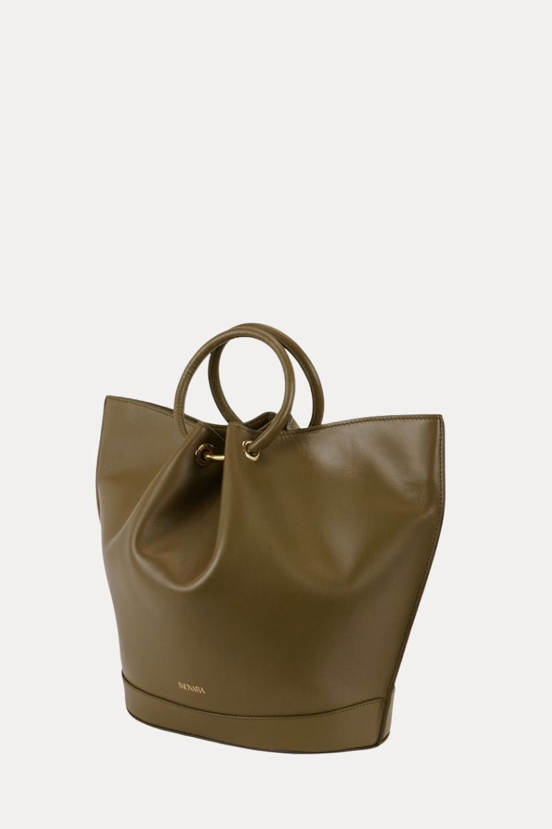 Capazo Bag Khaki Leather