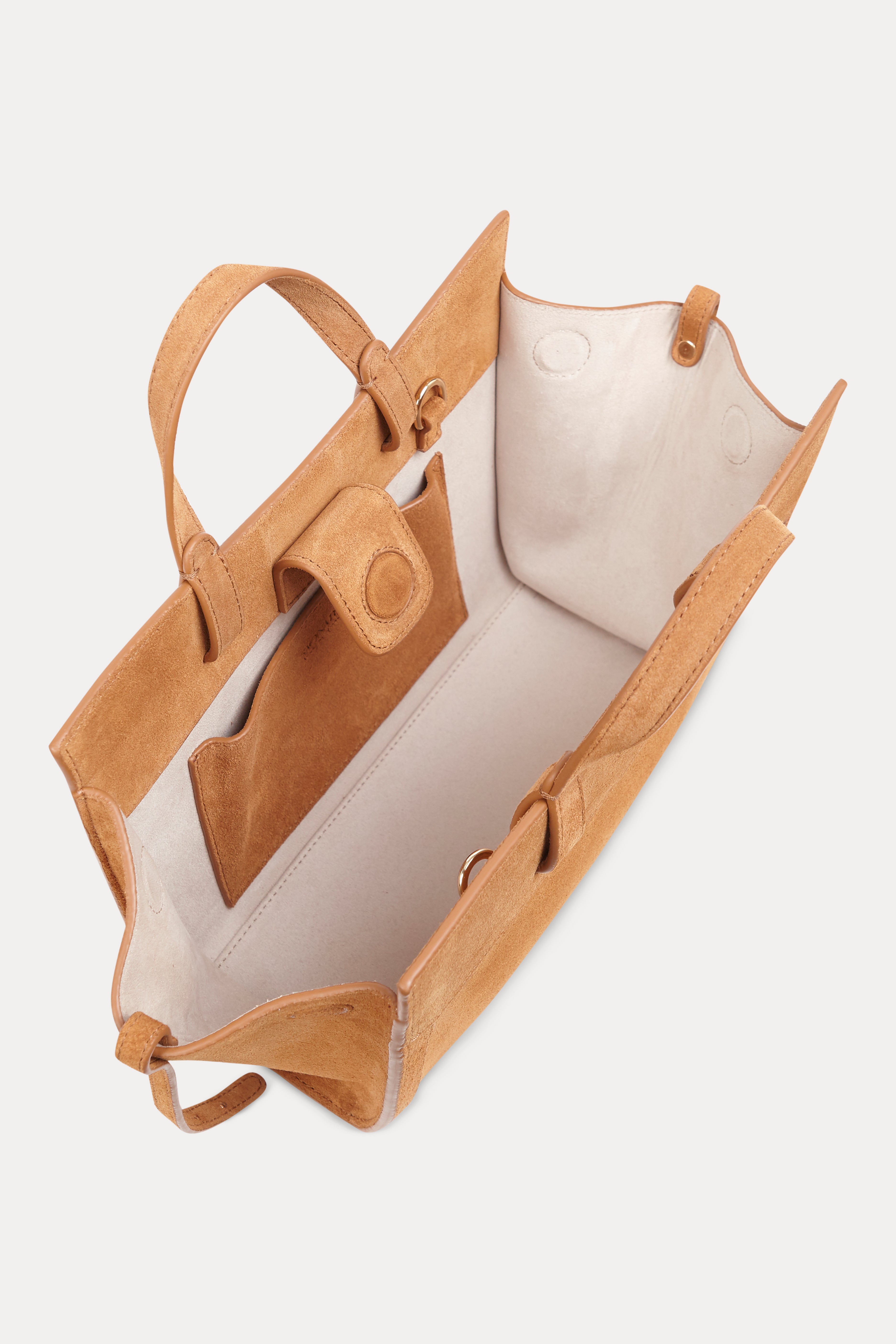SAONARA MINI SHOPPING BAG CAMEL SUEDE
