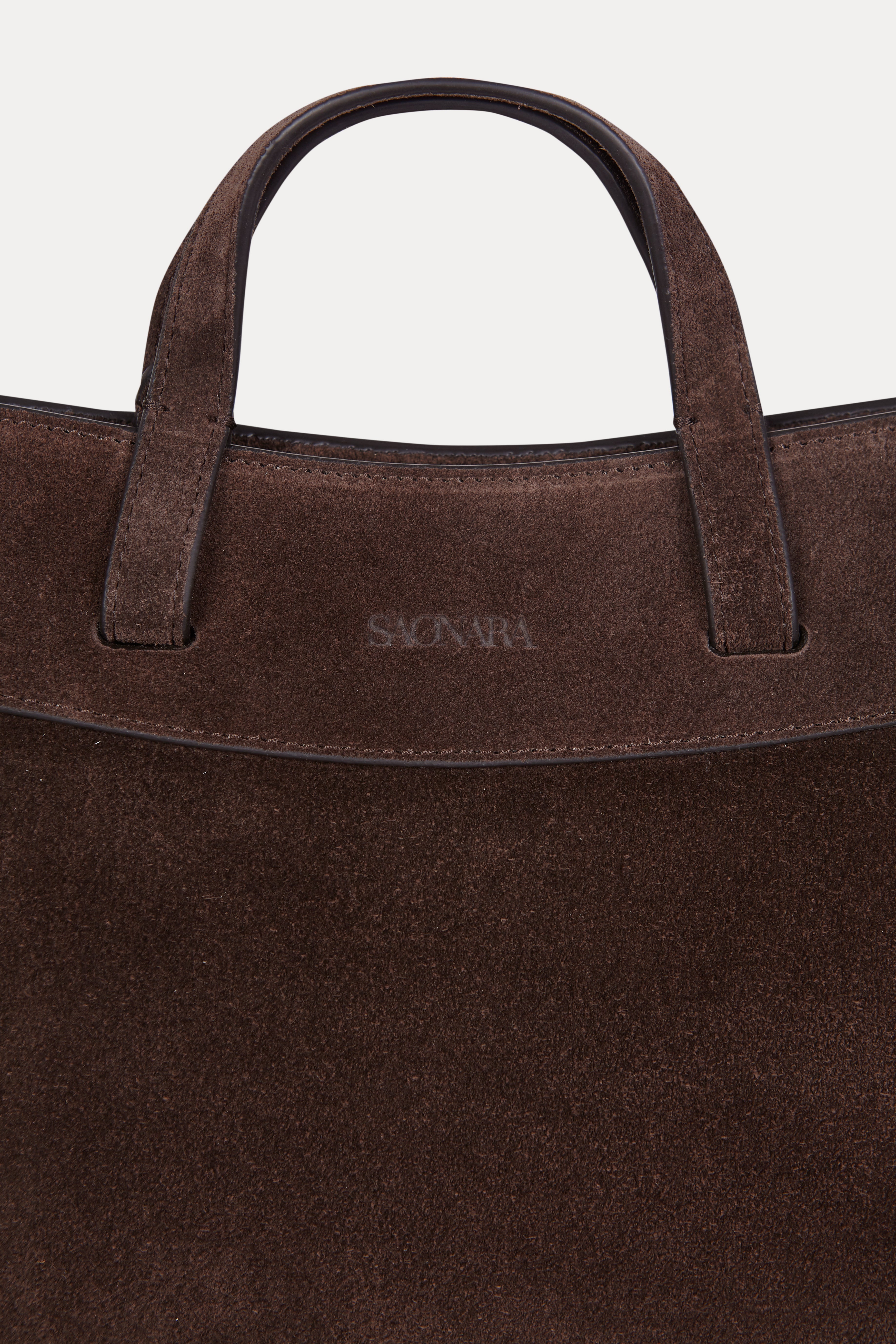 SAONARA MINI SHOPPING BAG CHOCOLATE SUEDE