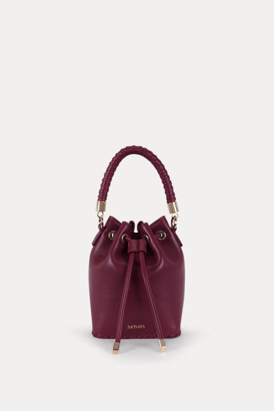 Mini Bucket Bag Berry Leather | SAONARA