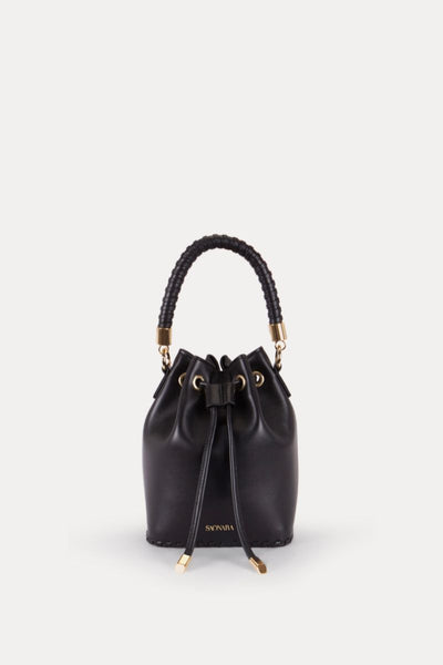 Mini Bucket Bag Black Leather