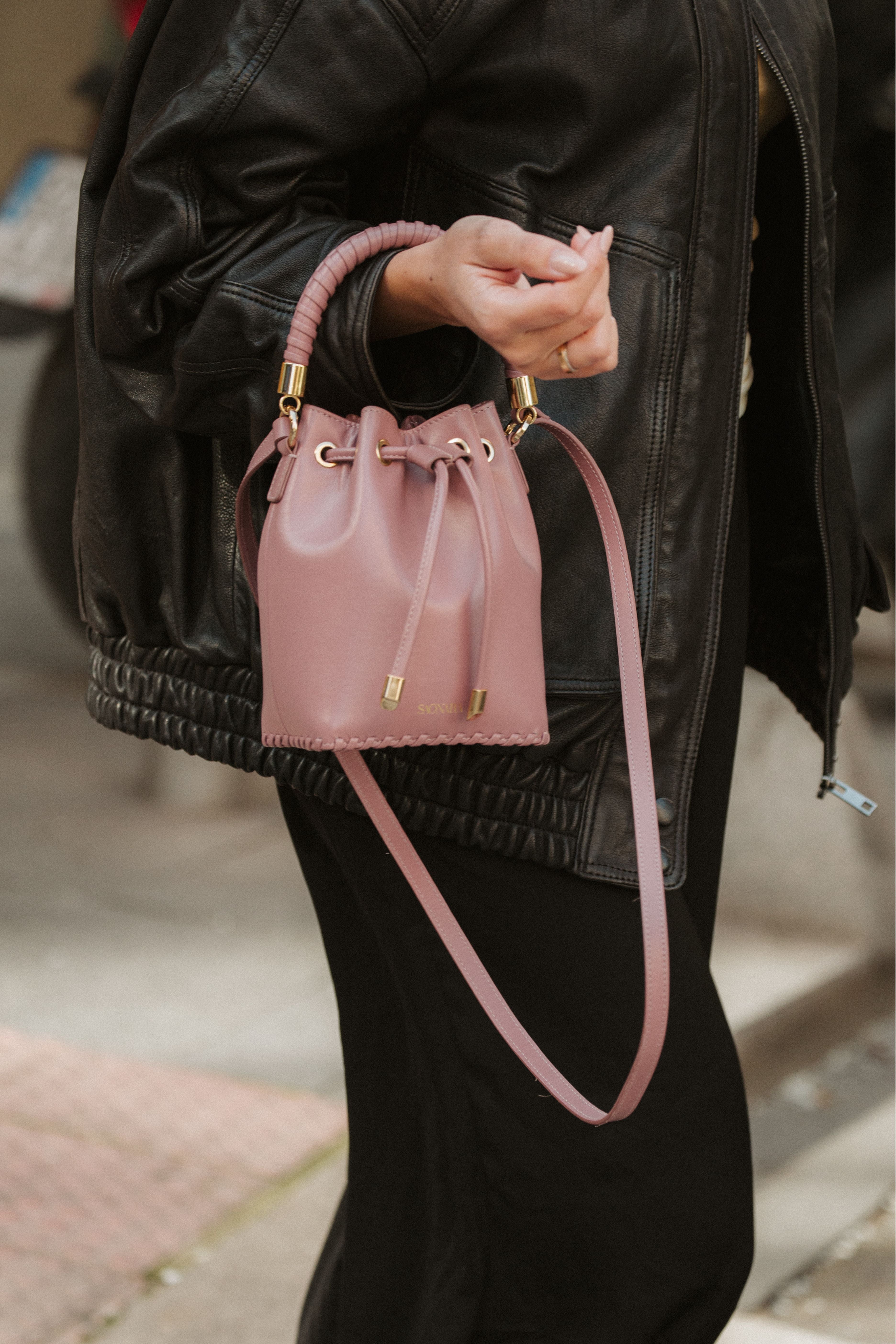 Mini Bucket Bag Rosae Leather