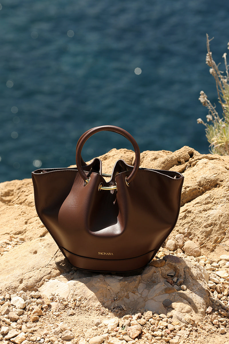 Mini Capazo Bag Chocolat Leather