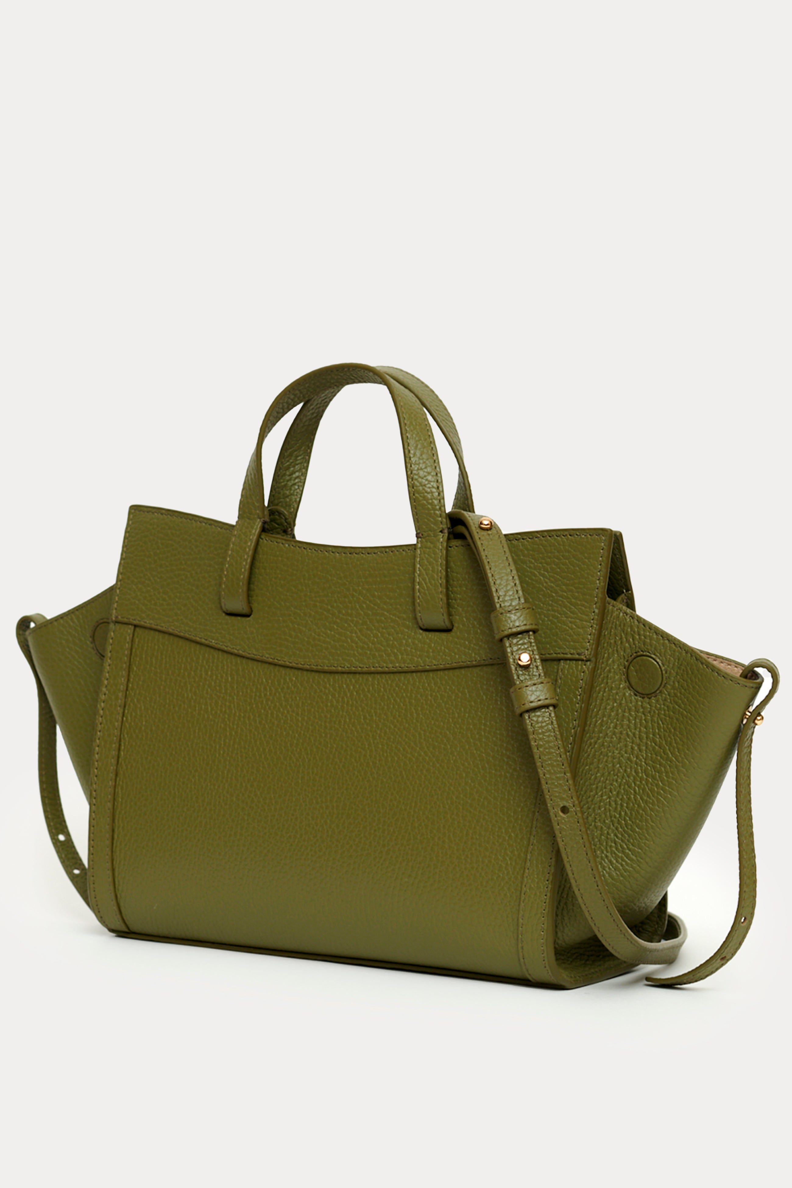 Mini Shopping Bag Khaki Leather