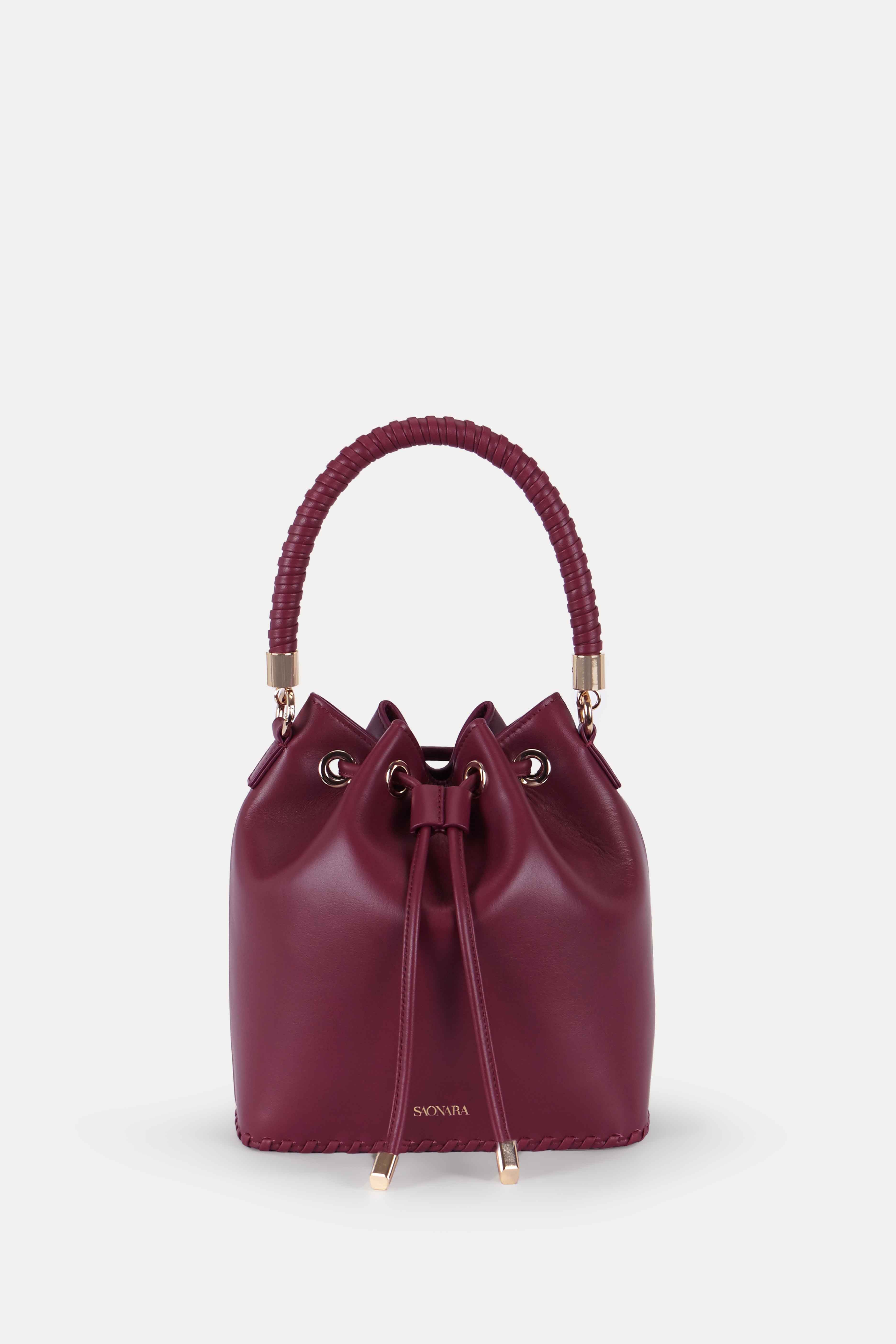 SAONARA BUCKET BERRY LEATHER