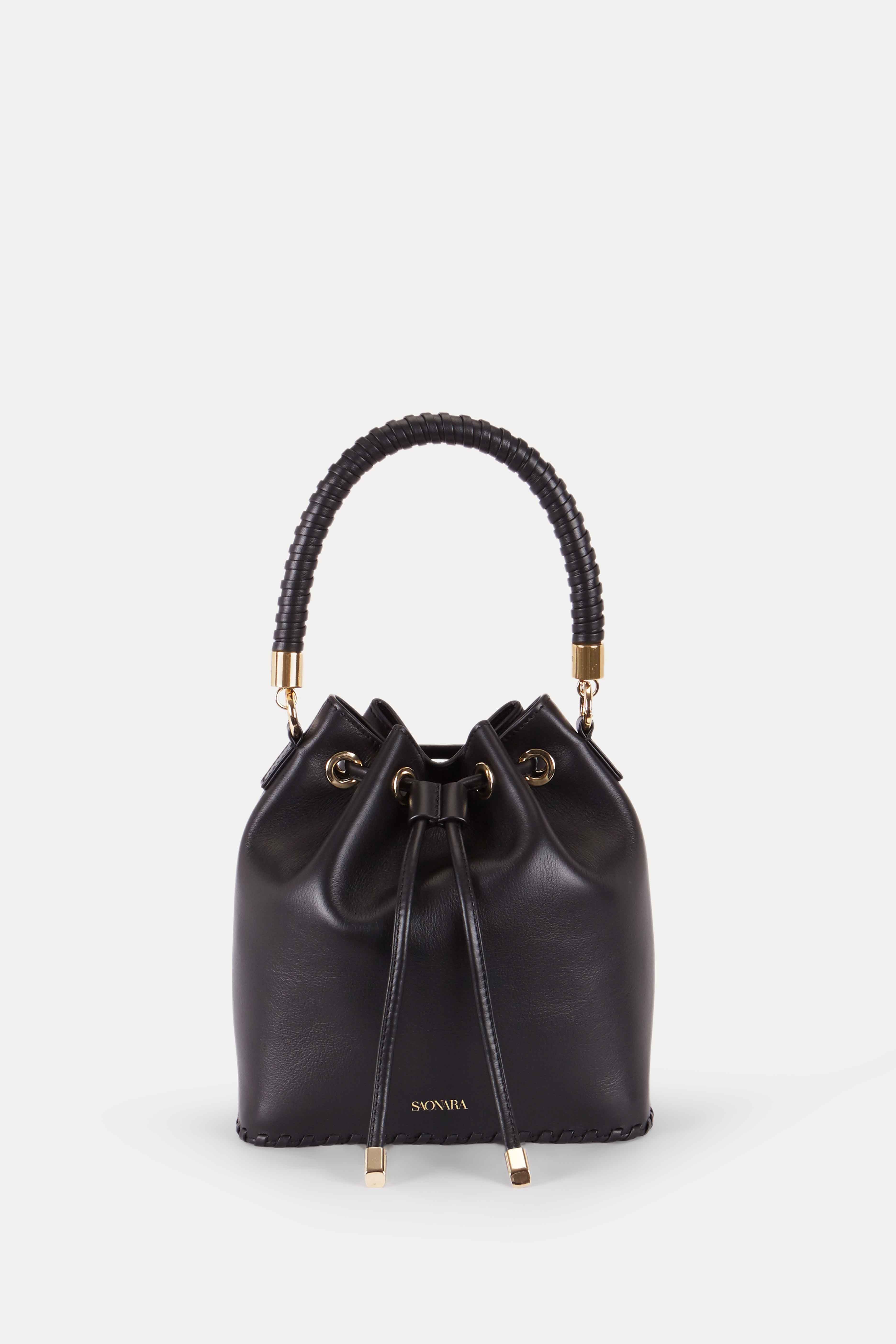 SAONARA BUCKET BLACK LEATHER