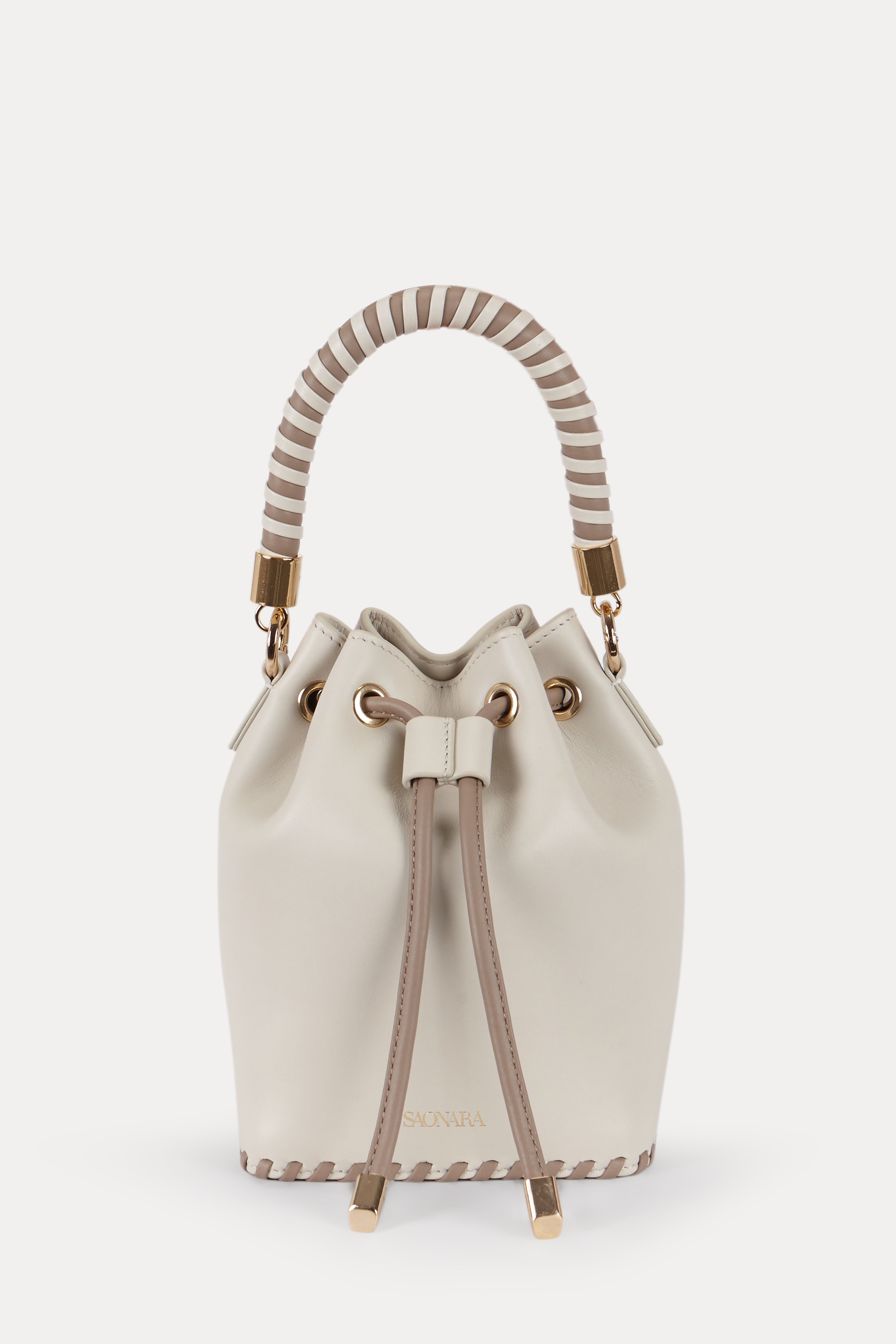 SAONARA MINI BUCKET IVORY PIEL