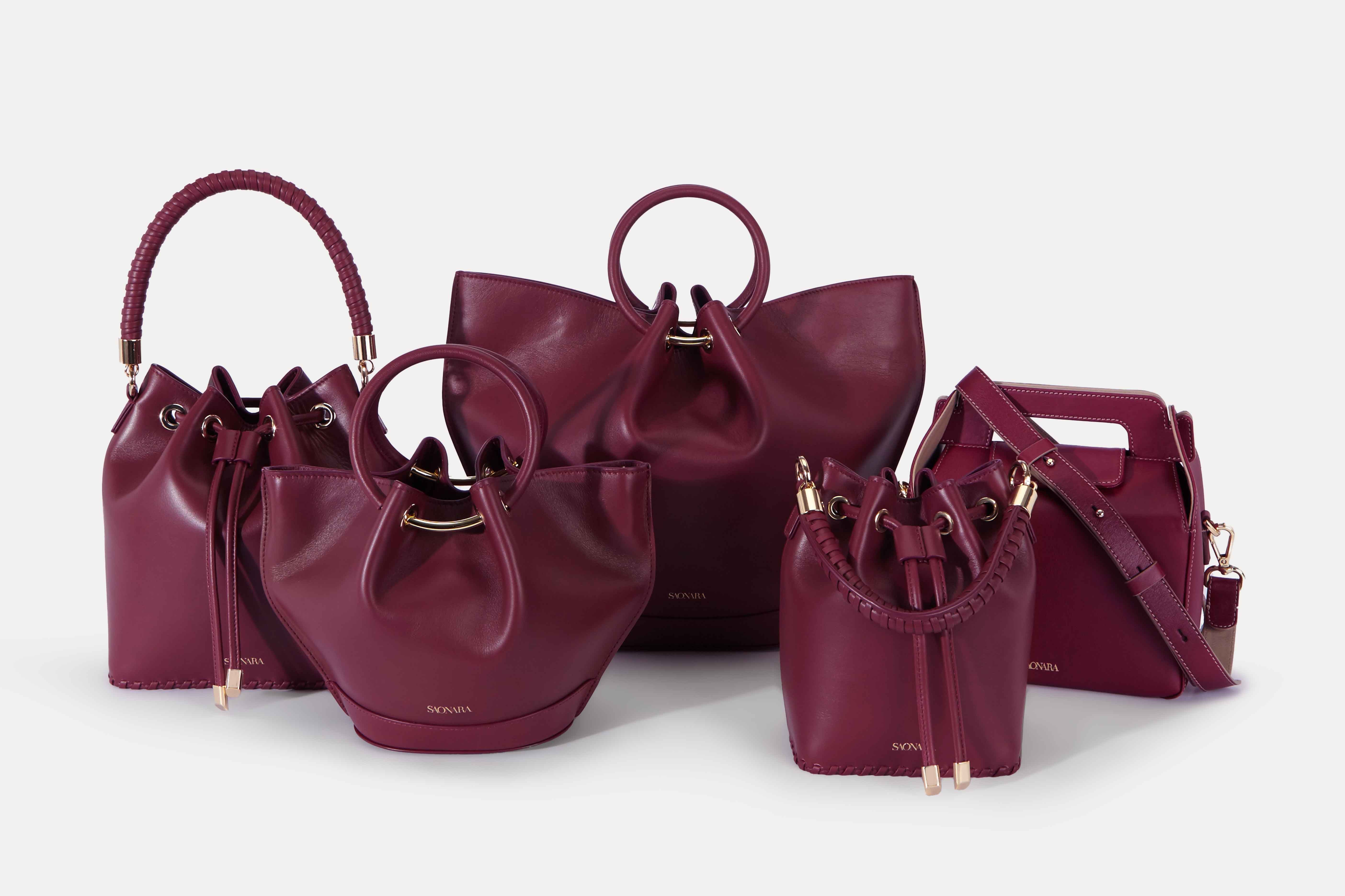 SAONARA BUCKET BERRY LEATHER