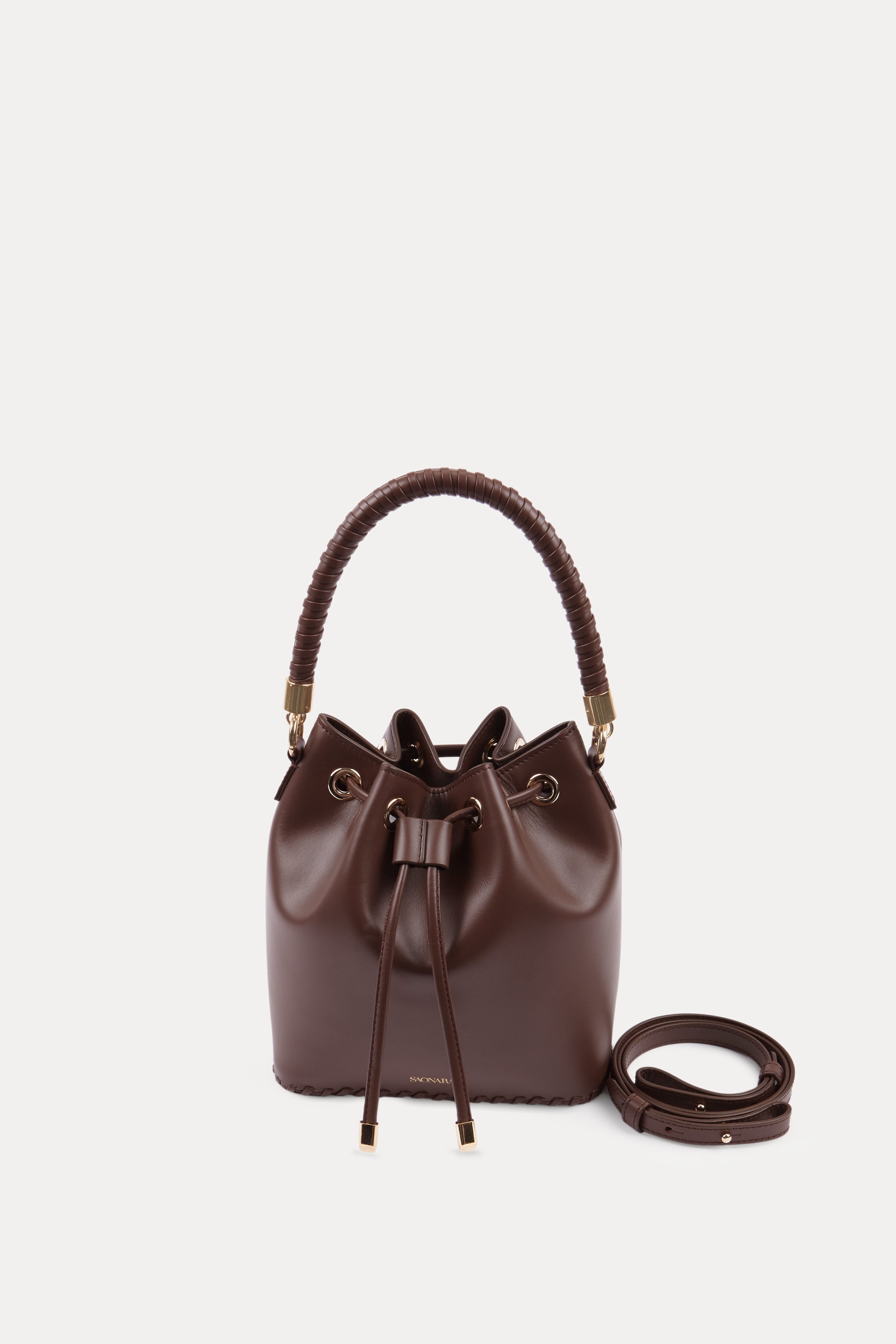 SAONARA BUCKET CHOCOLAT LEATHER