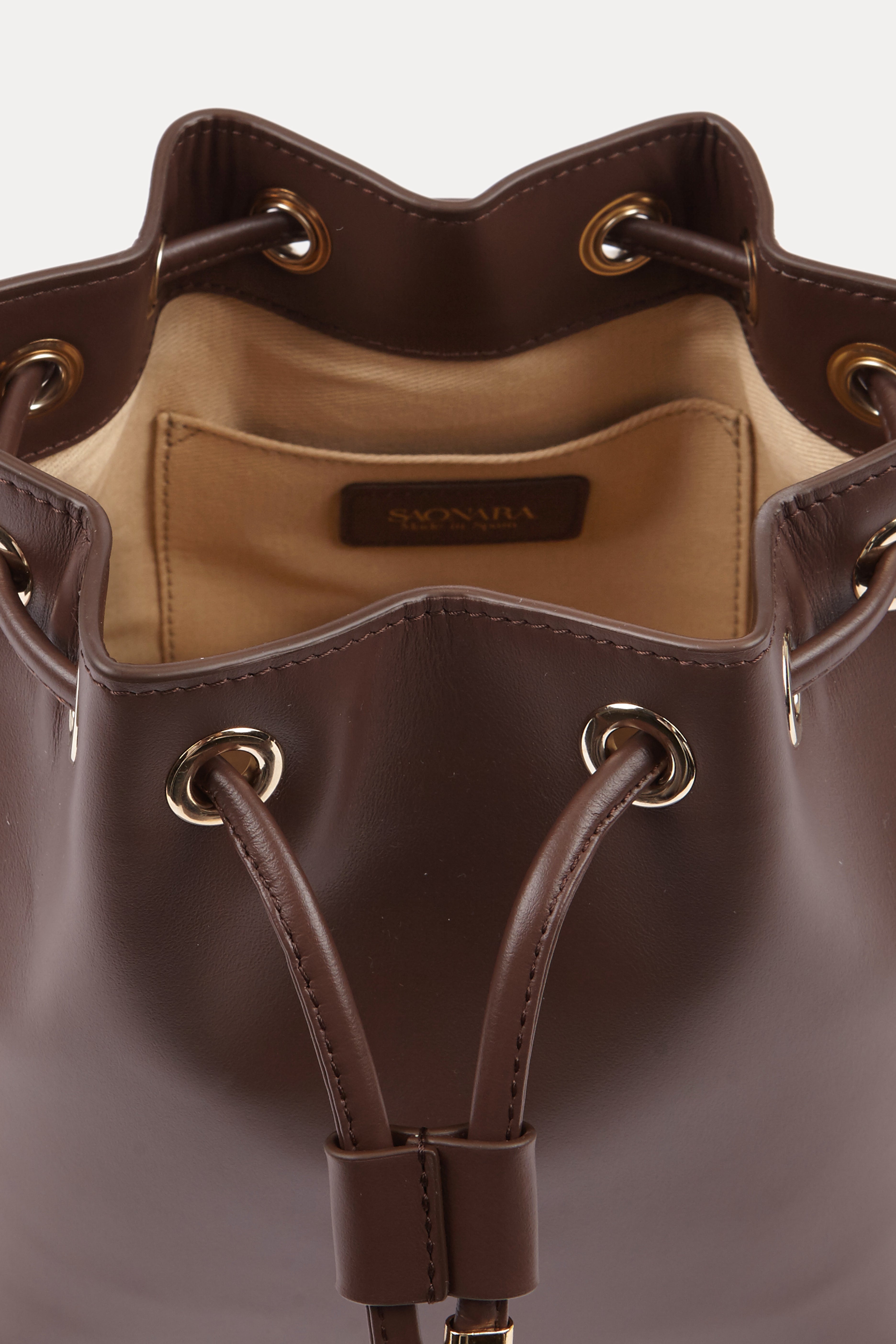 SAONARA BUCKET CHOCOLAT LEATHER