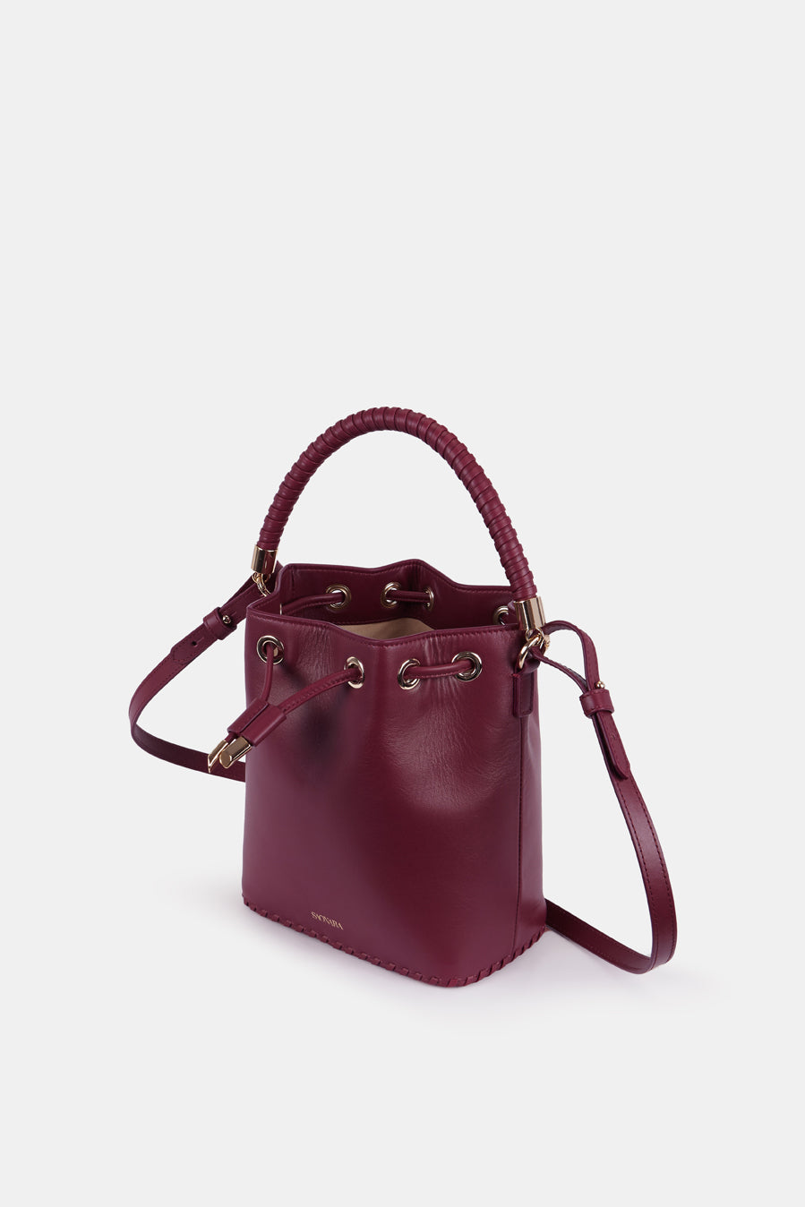 SAONARA BUCKET BERRY LEATHER