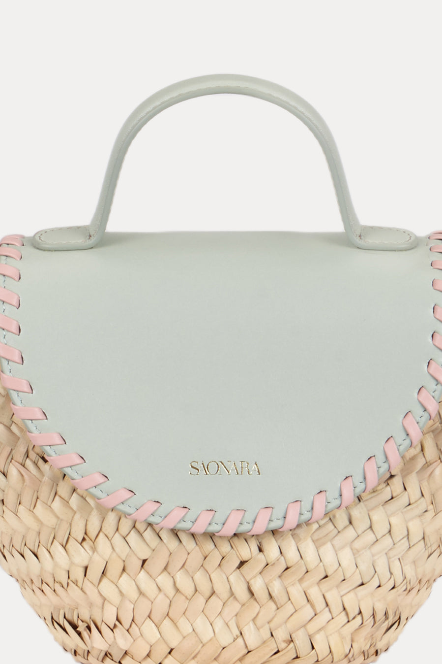 SAONARA COQUETTE CARAMEL/BLUE SKY LEATHER & PALM