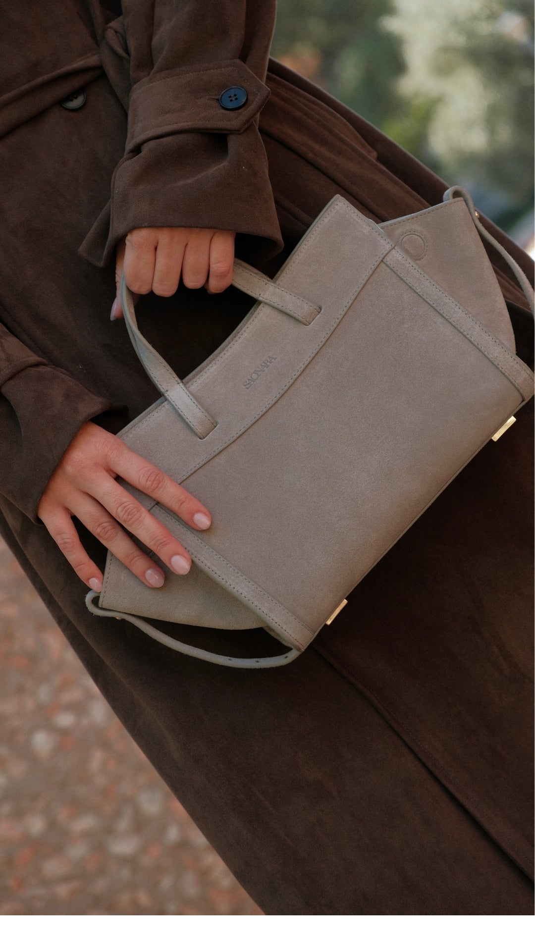 Mini Shopping Gray Suede (Limited Edition)