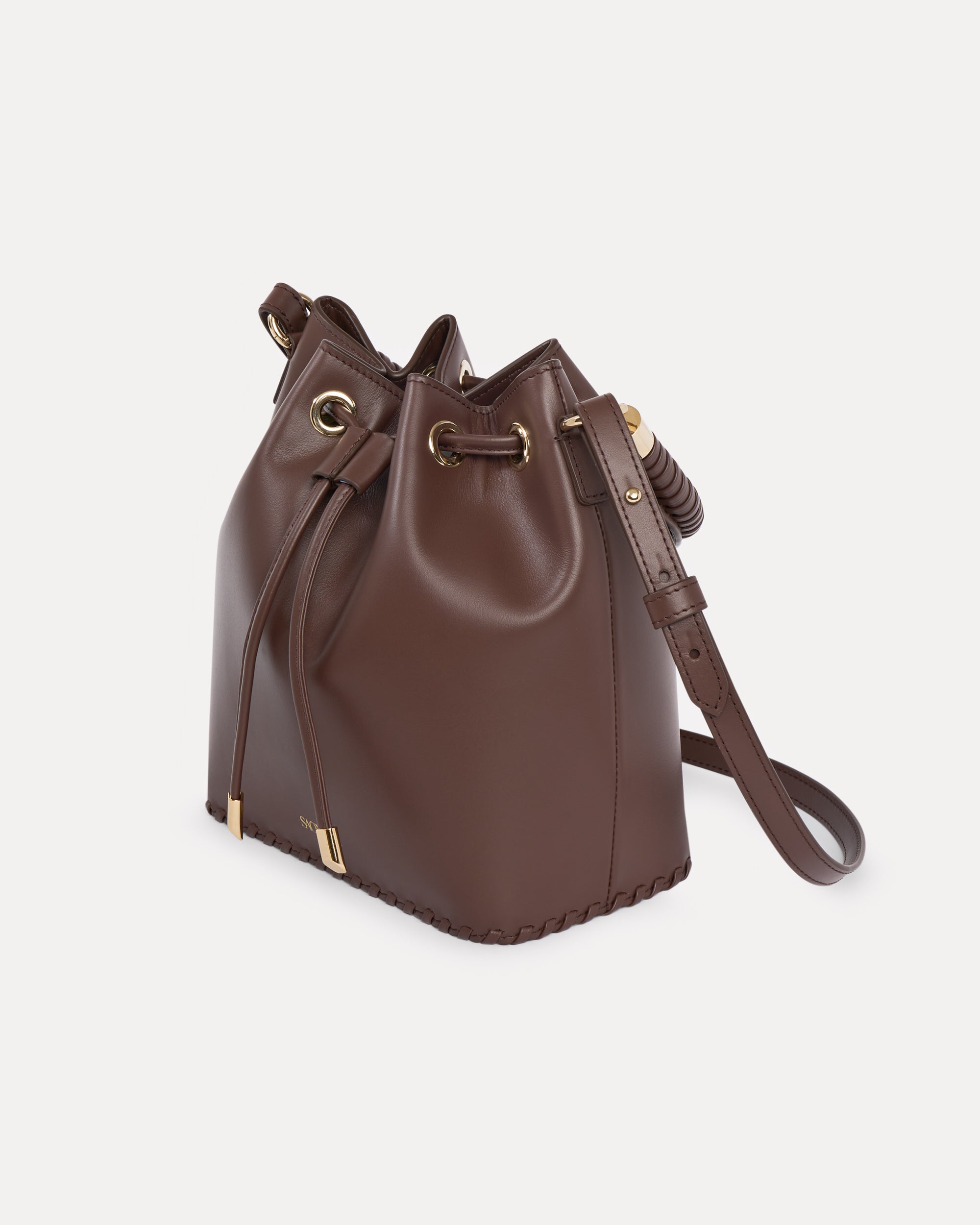 SAONARA BUCKET CHOCOLAT LEATHER