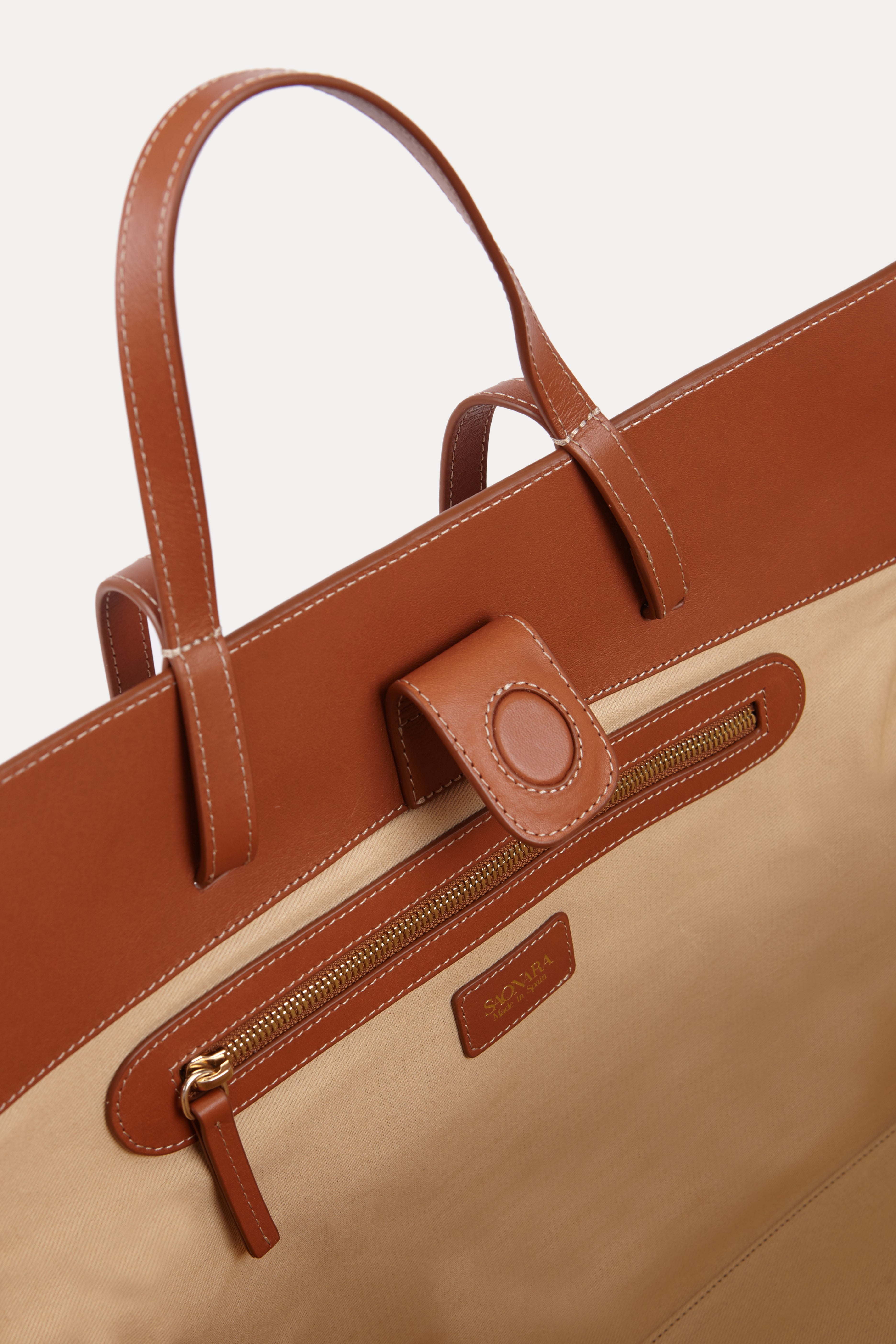 Shopping Bag Caramel Raffia/Leather