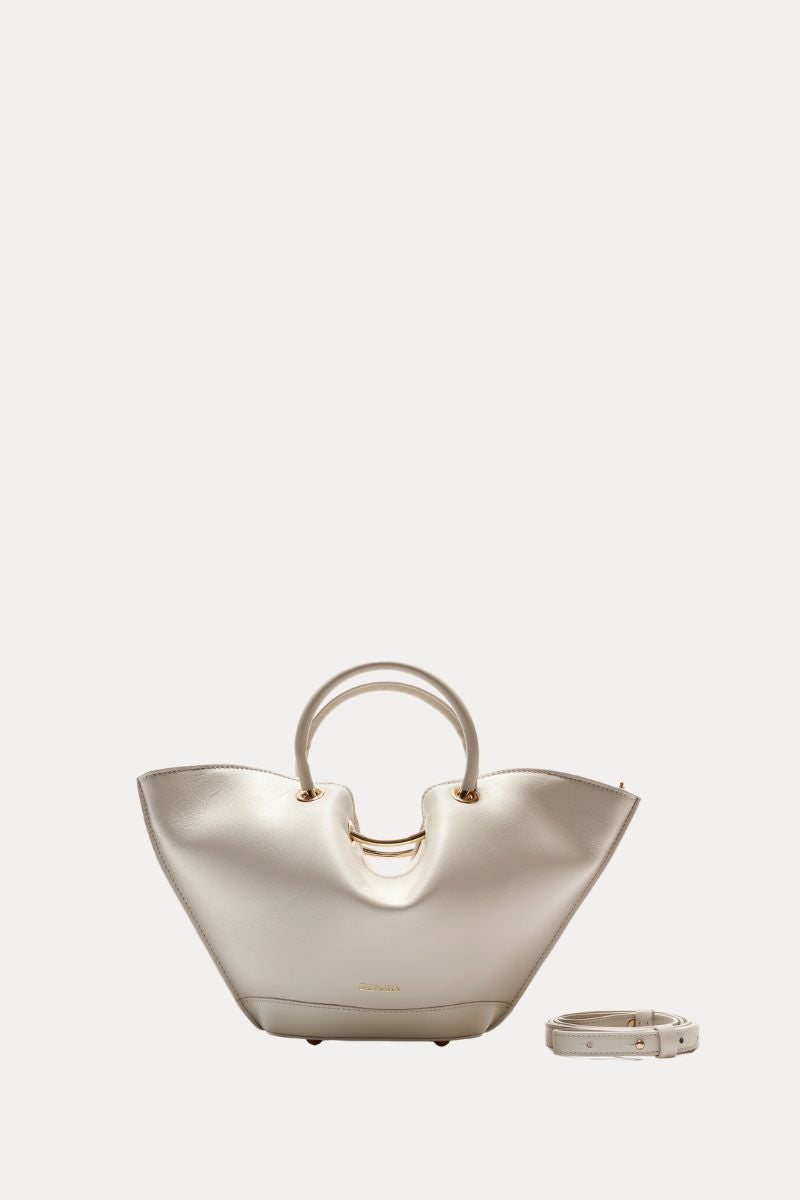 Mini Capazo Bag Ivory Leather