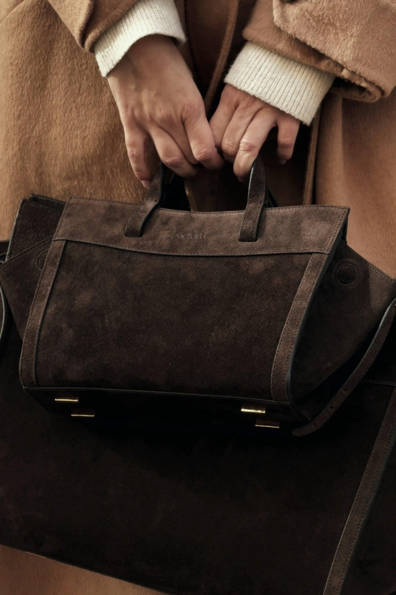 Mini Shopping Chocolat Suede