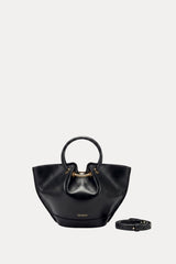 Mini Capazo Bag Black Leather