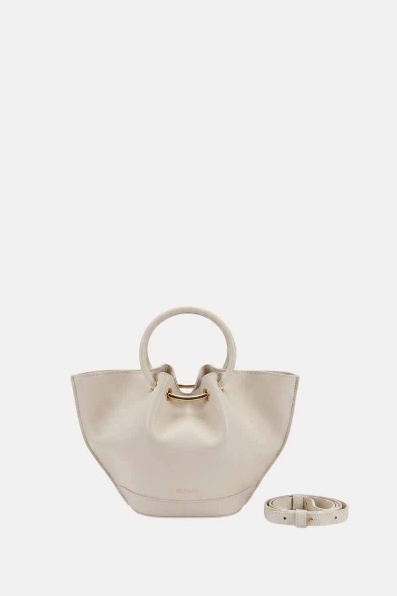 Mini Capazo Bag Ivory Leather