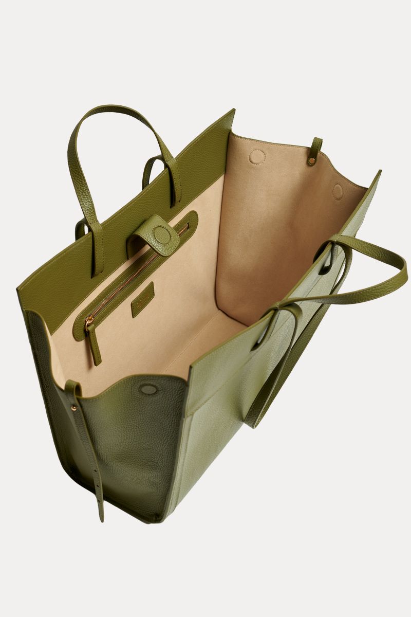 Shopping Bag Khaki Leather