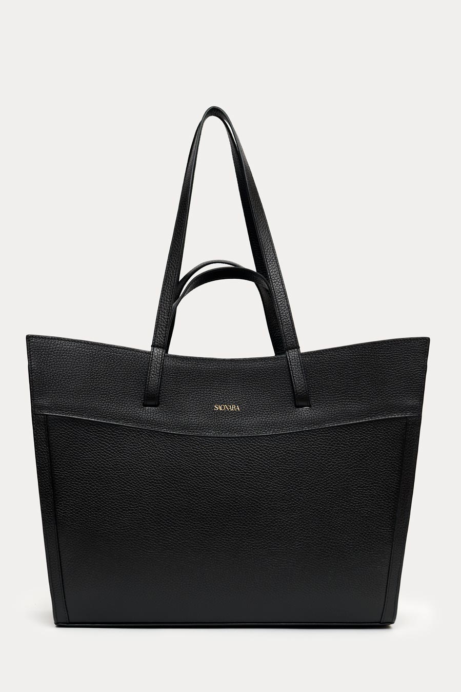 Shopping Bag Black Leather
